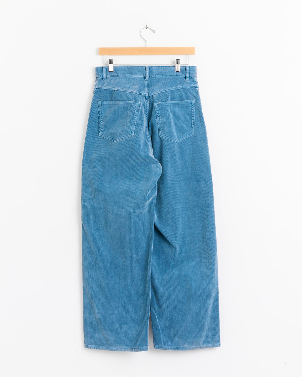 Auralee Garment Dyed Corduroy 5 Pocket Wide Pant, Dusty Blue - Dusty Blue / 1 (288226)