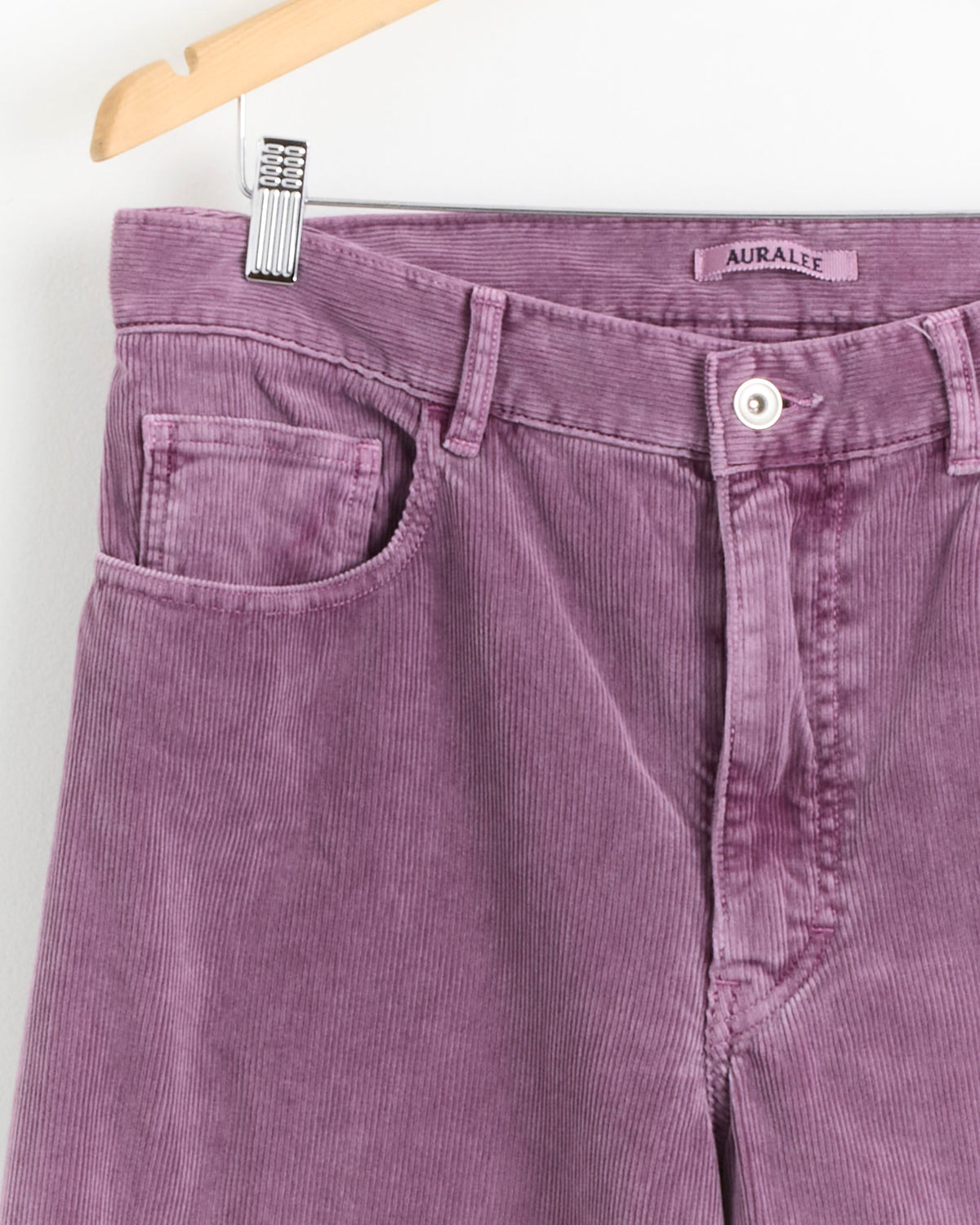 Auralee Garment Dyed Corduroy 5 Pocket Wide Pant, Dusty Purple - Dusty Purple / 4 (288267)