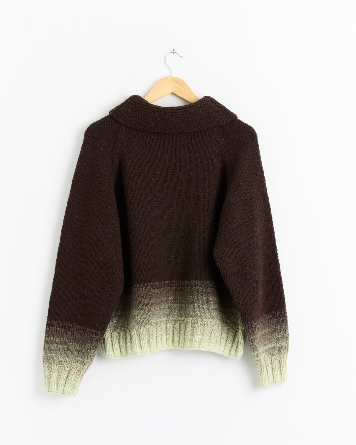 Auralee Wool Low Gauge Knit Zip Cowichan - Brown Gradation / 3 (288274)