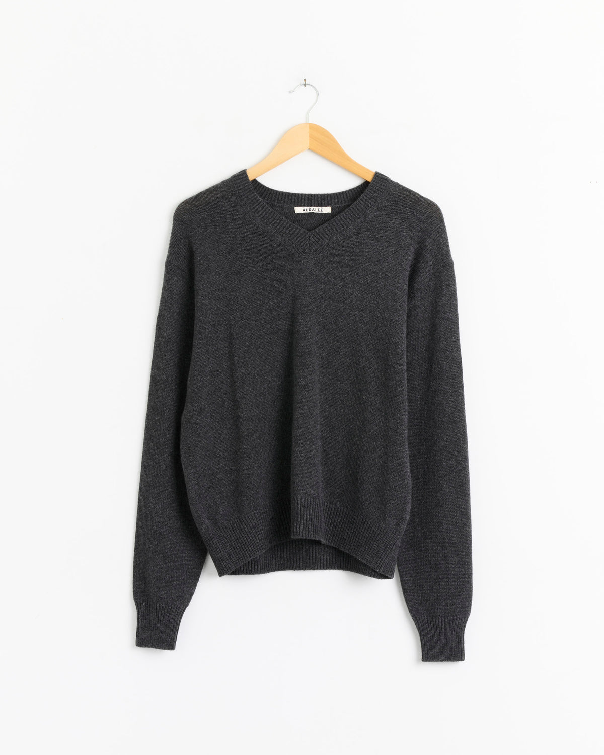Auralee Light Cashmere V Neck Pullover - Charcoal / 4 (288278)