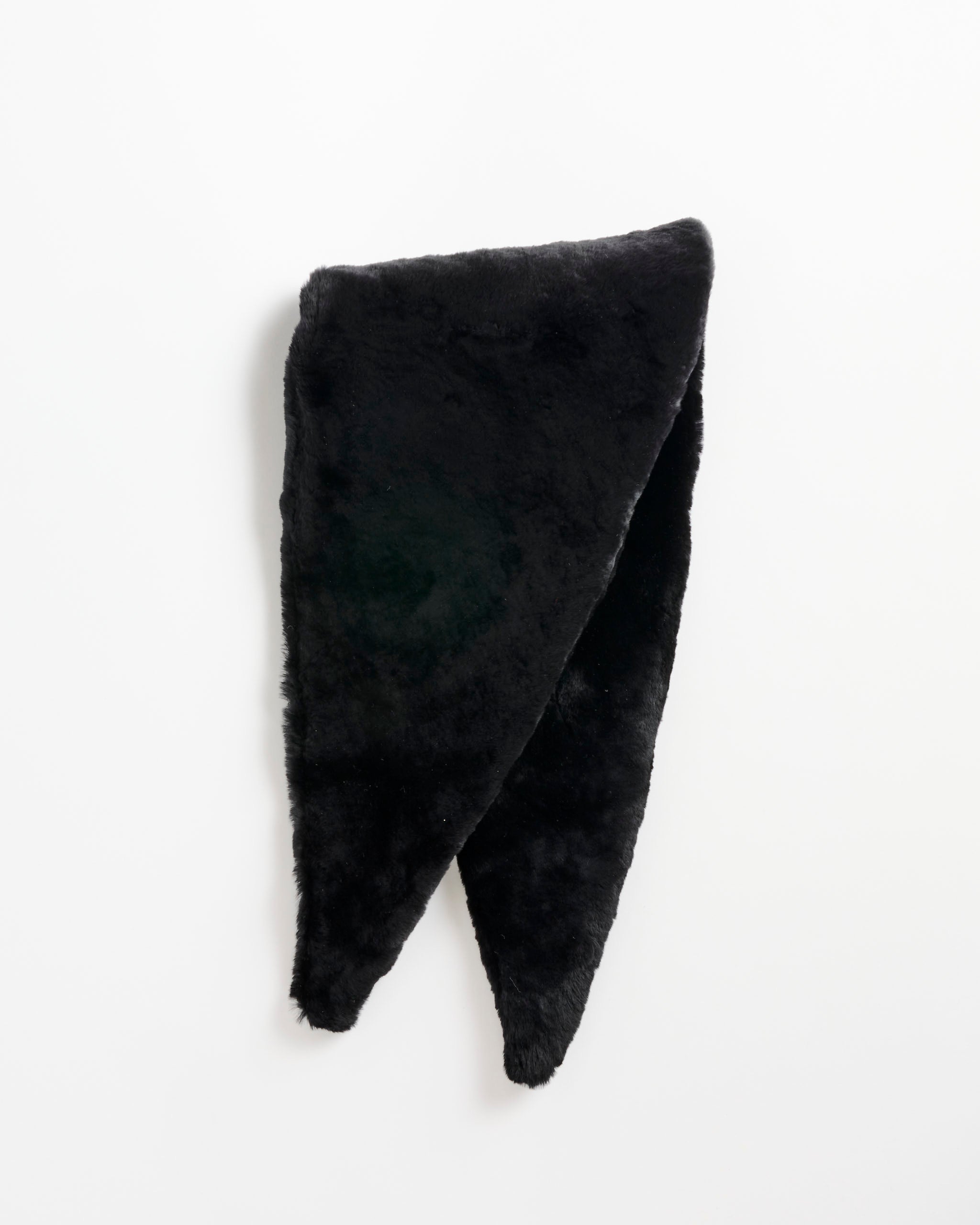 Nour Hammour Sena Shearling Pull Scarf - Black Merinos - OS - Default Title (288411)