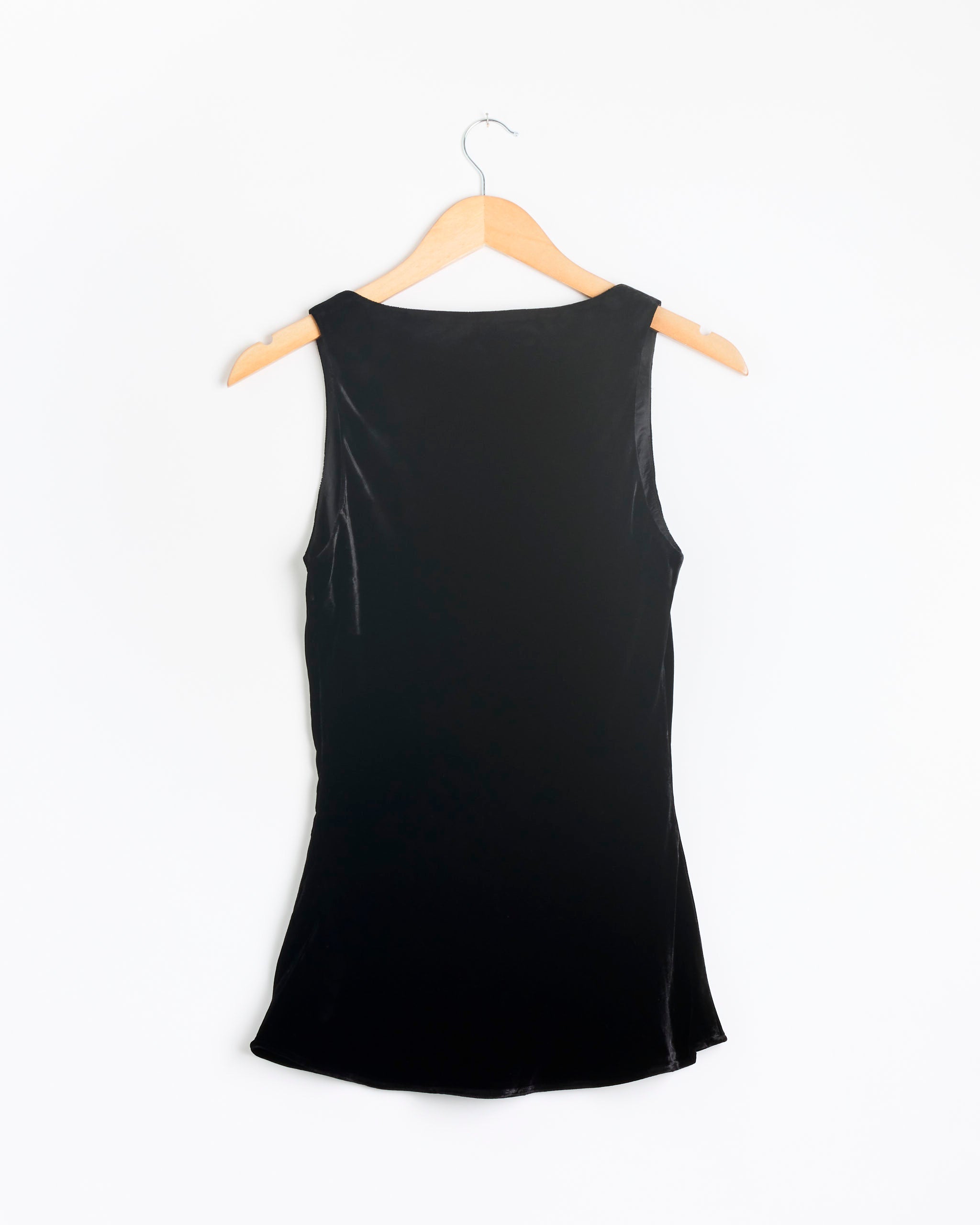 Róhe Scoop Neck Silk Velvet Top - Black / FR34 (288678)