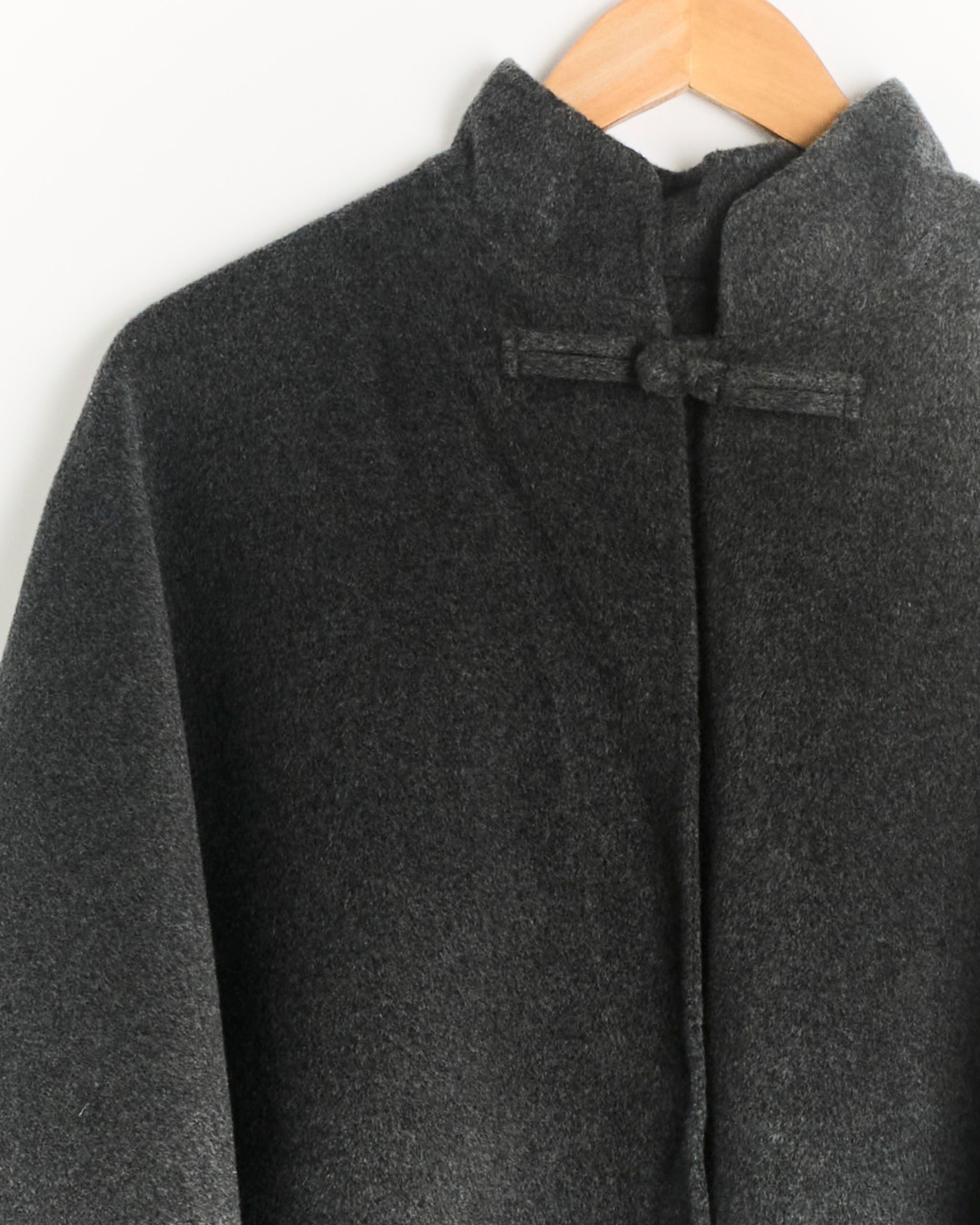 Róhe Double Faced Pankou Poncho - Dark Grey Melange / OS (288688)
