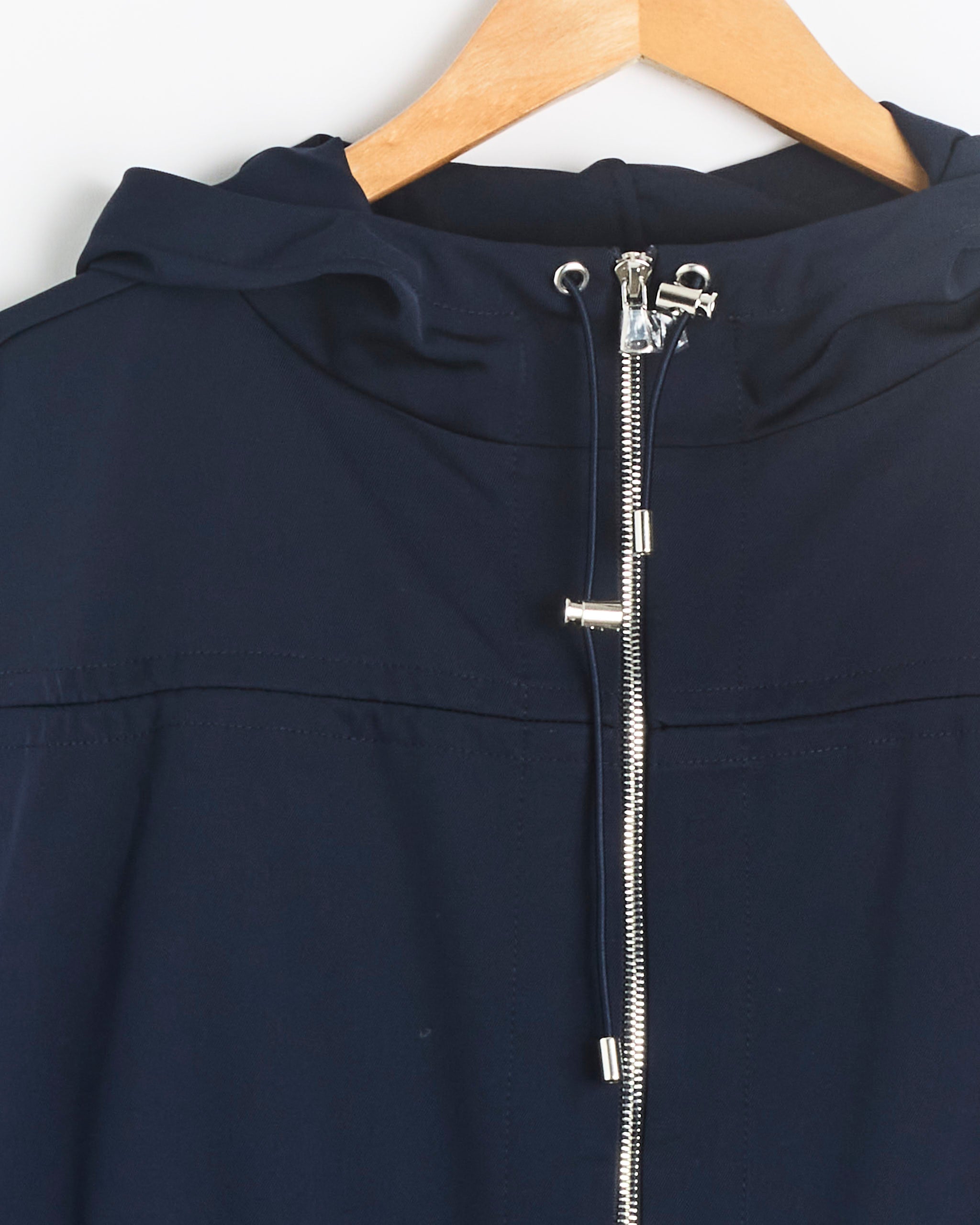 NOMIA Gathered Yoke Zip Hooded Jacket - Midnight / 4 (288704)