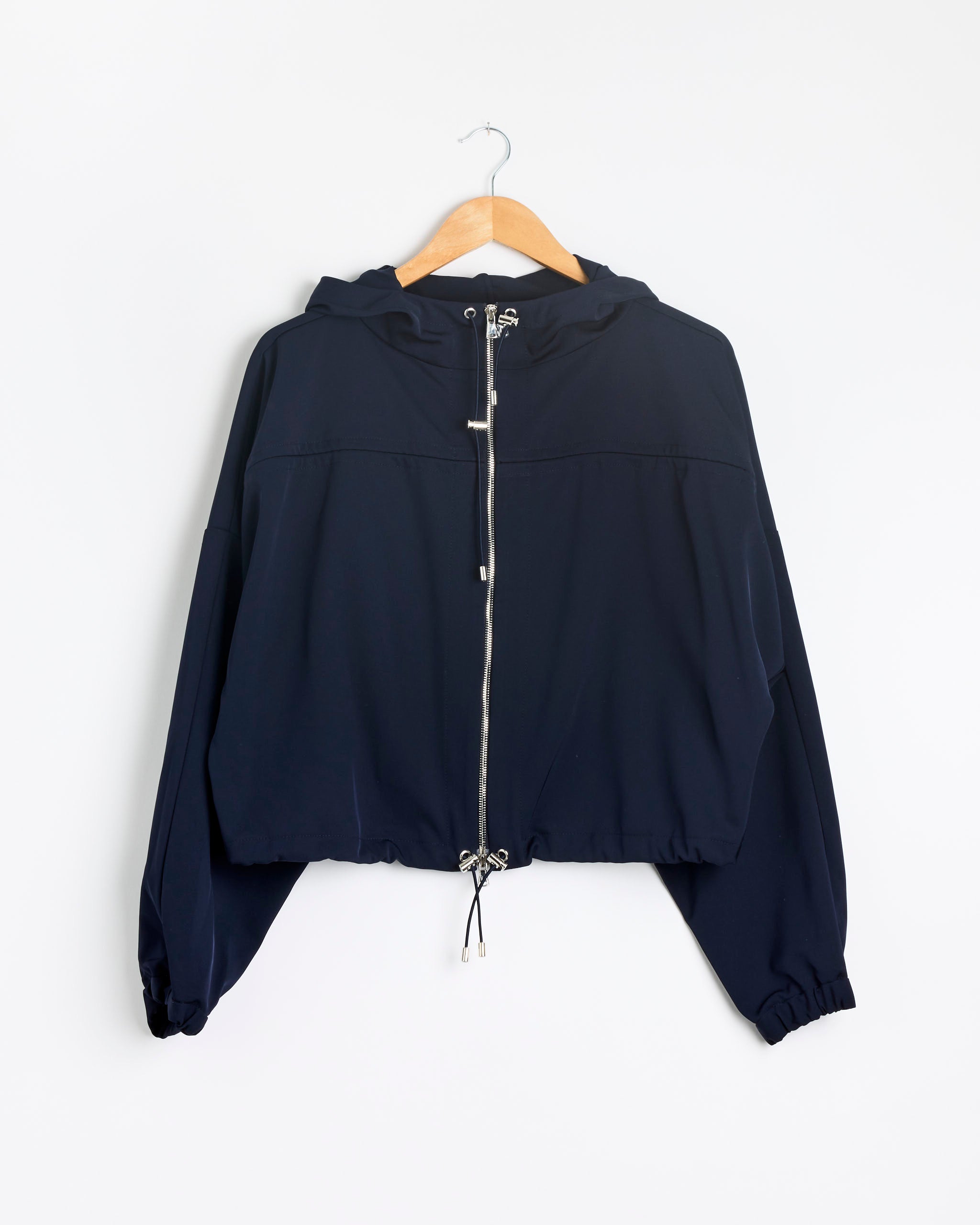 NOMIA Gathered Yoke Zip Hooded Jacket - Midnight / 4 (288704)