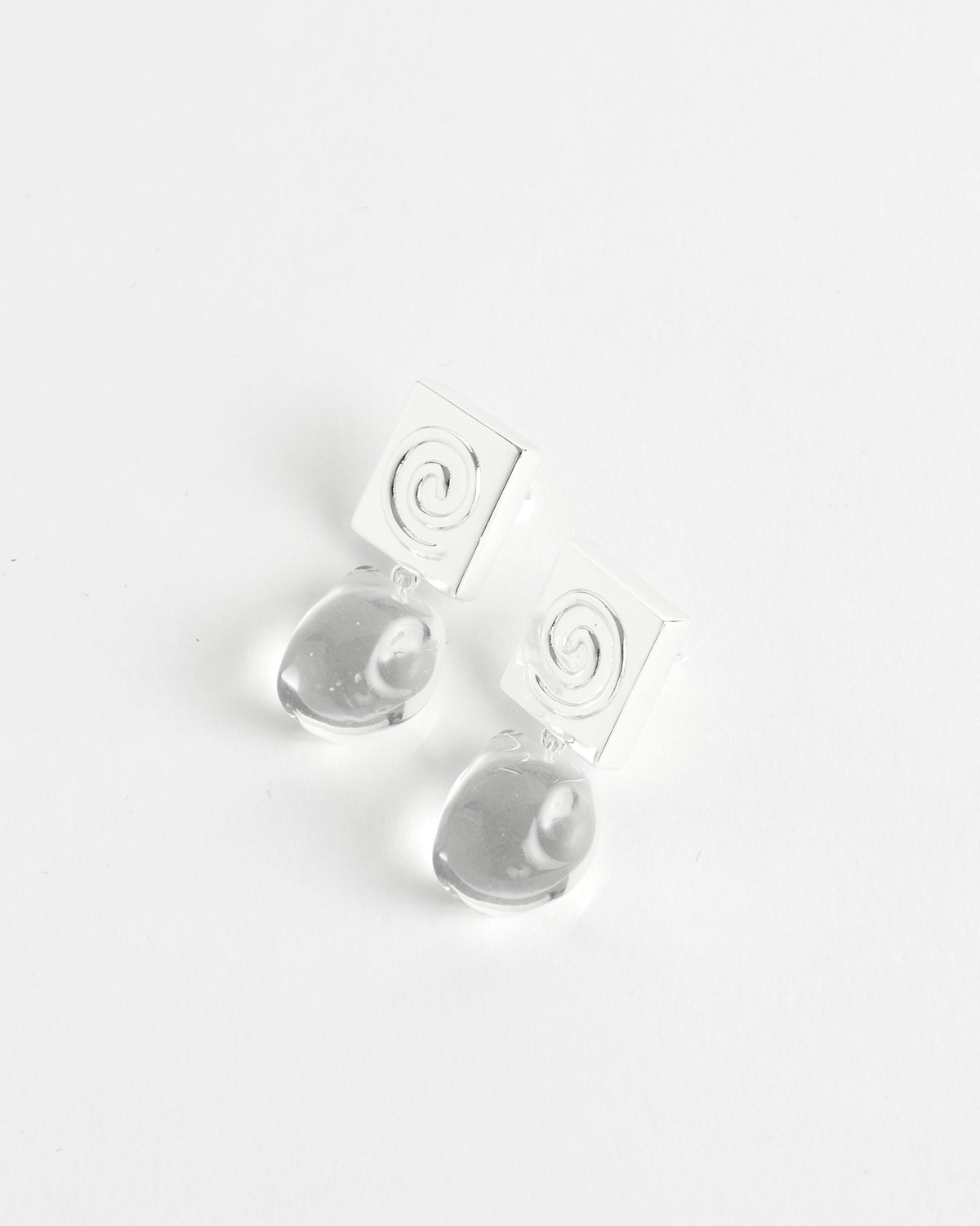 NOMIA Spiral Drop Earrings - SS/Crystal - OS - Default Title (288719)