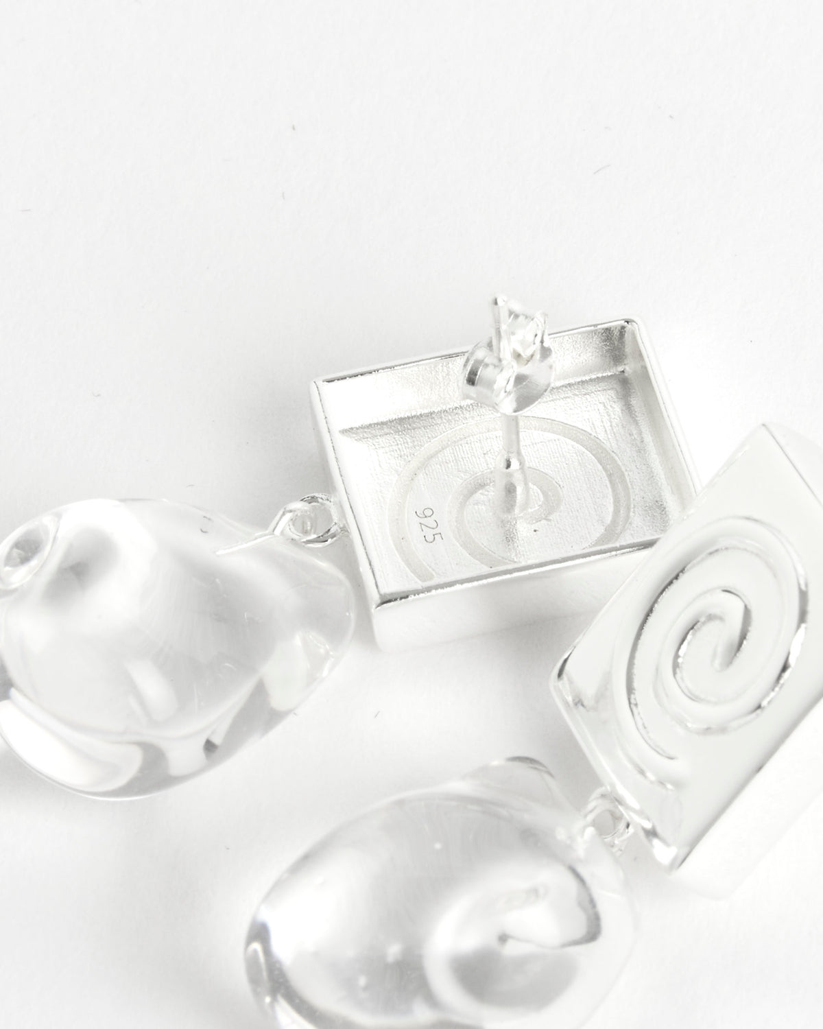 NOMIA Spiral Drop Earrings - SS/Crystal - OS - Default Title (288719)
