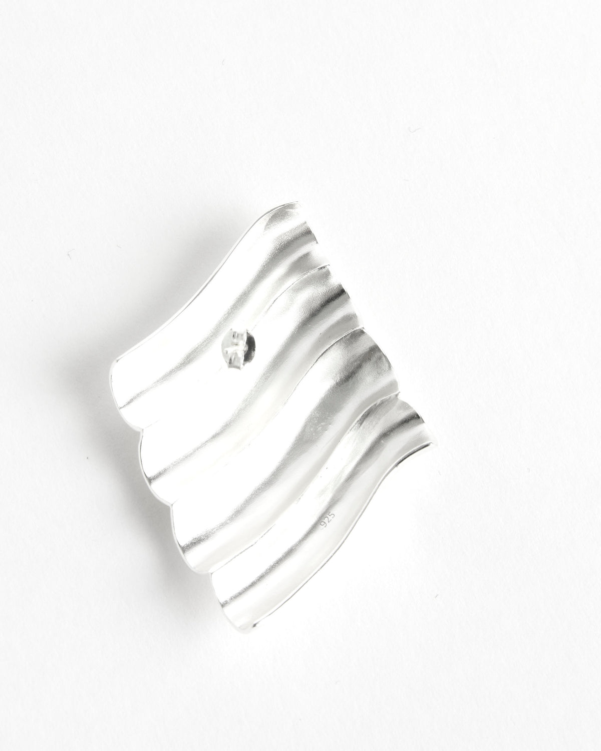 NOMIA Ribbed Shield Earring - SS/Antique Silver - OS - Default Title (288720)