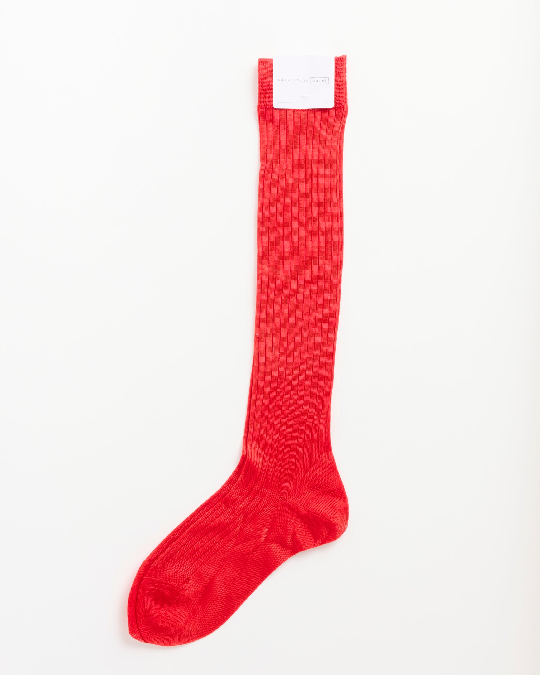 Hansel From Basel Bemberg Rib Knee Hi Socks, Red - Red / OS (288748)