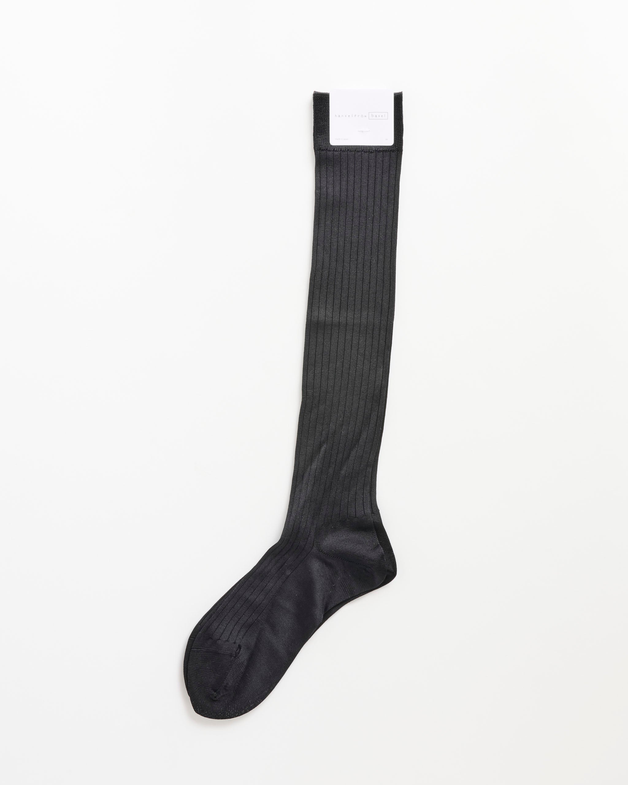 Hansel From Basel Bemberg Rib Knee Hi Socks, Black - Black / OS (288750)