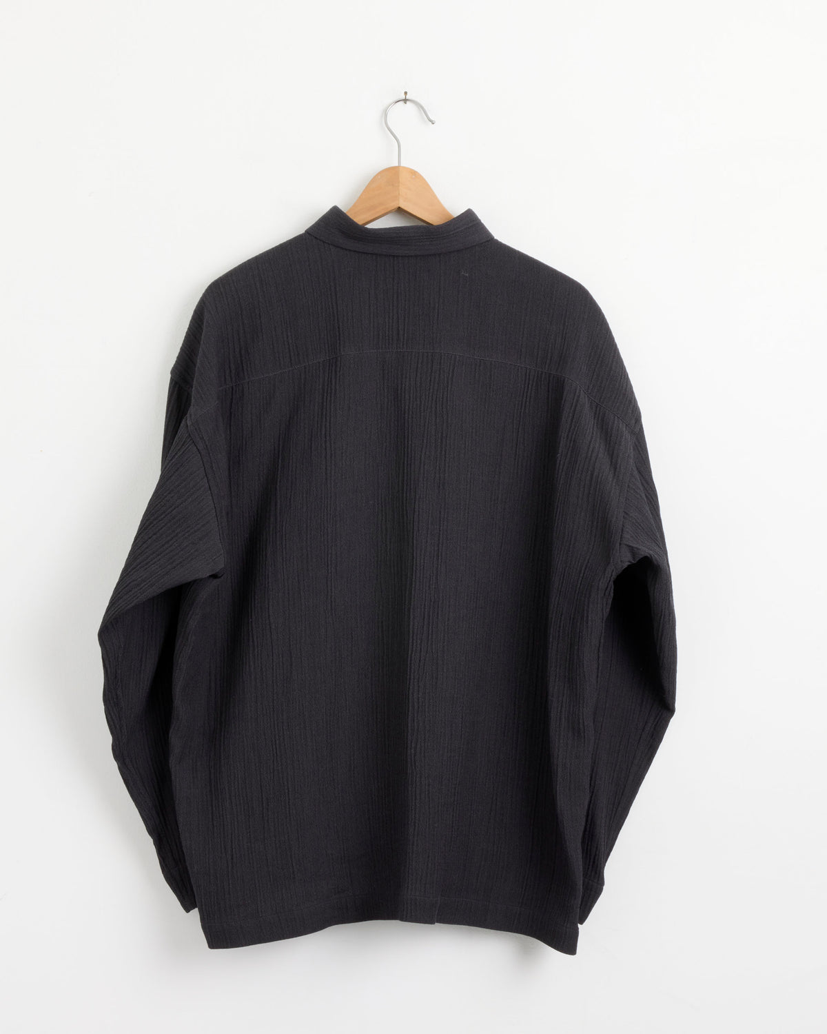 IM MENS ISSEY MIYAKE FJ238 Double Weave Crepe Shirt - Charcoal Grey / 3 (289019)