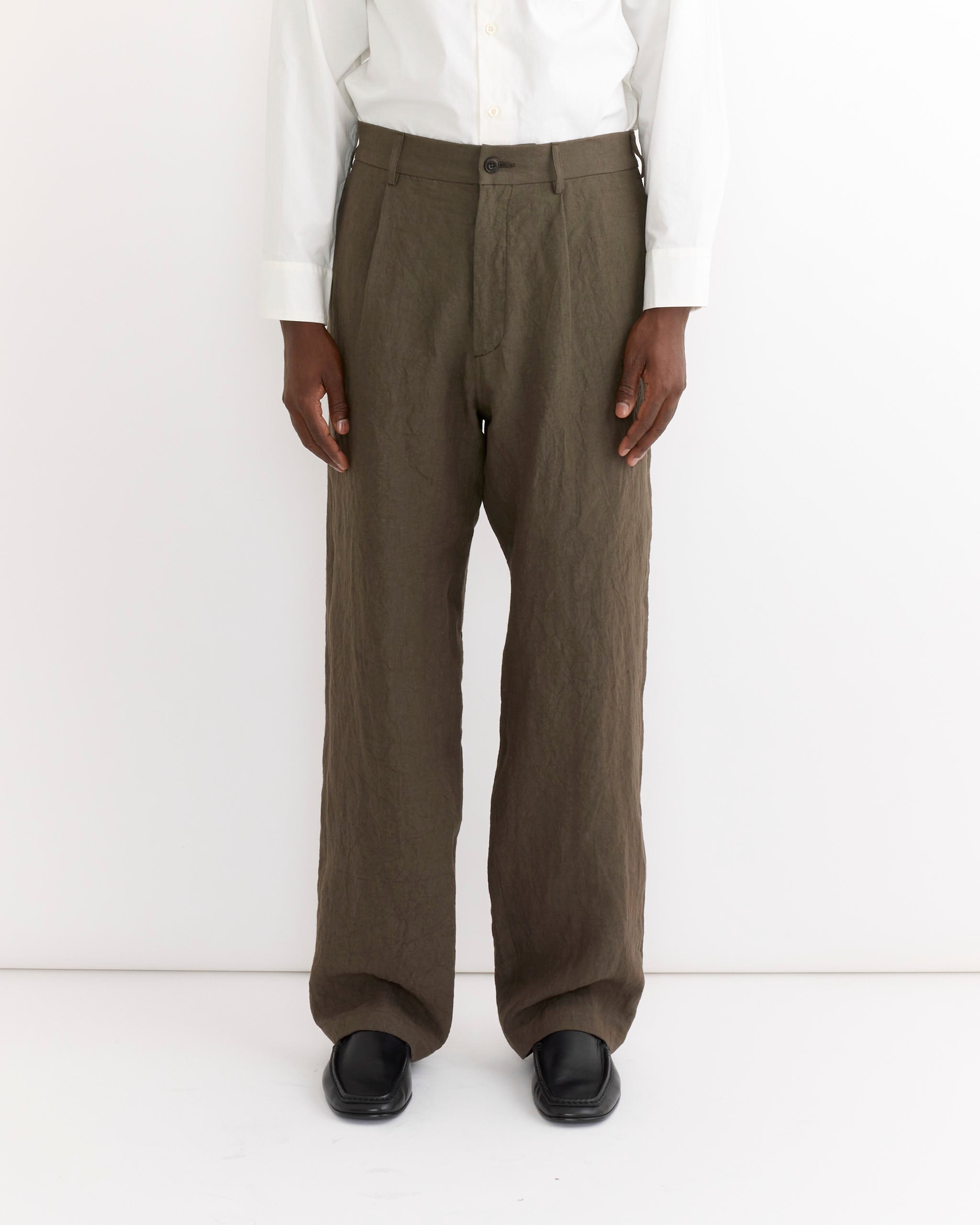 Corduroy Wide 5P Pant in Olive Brown