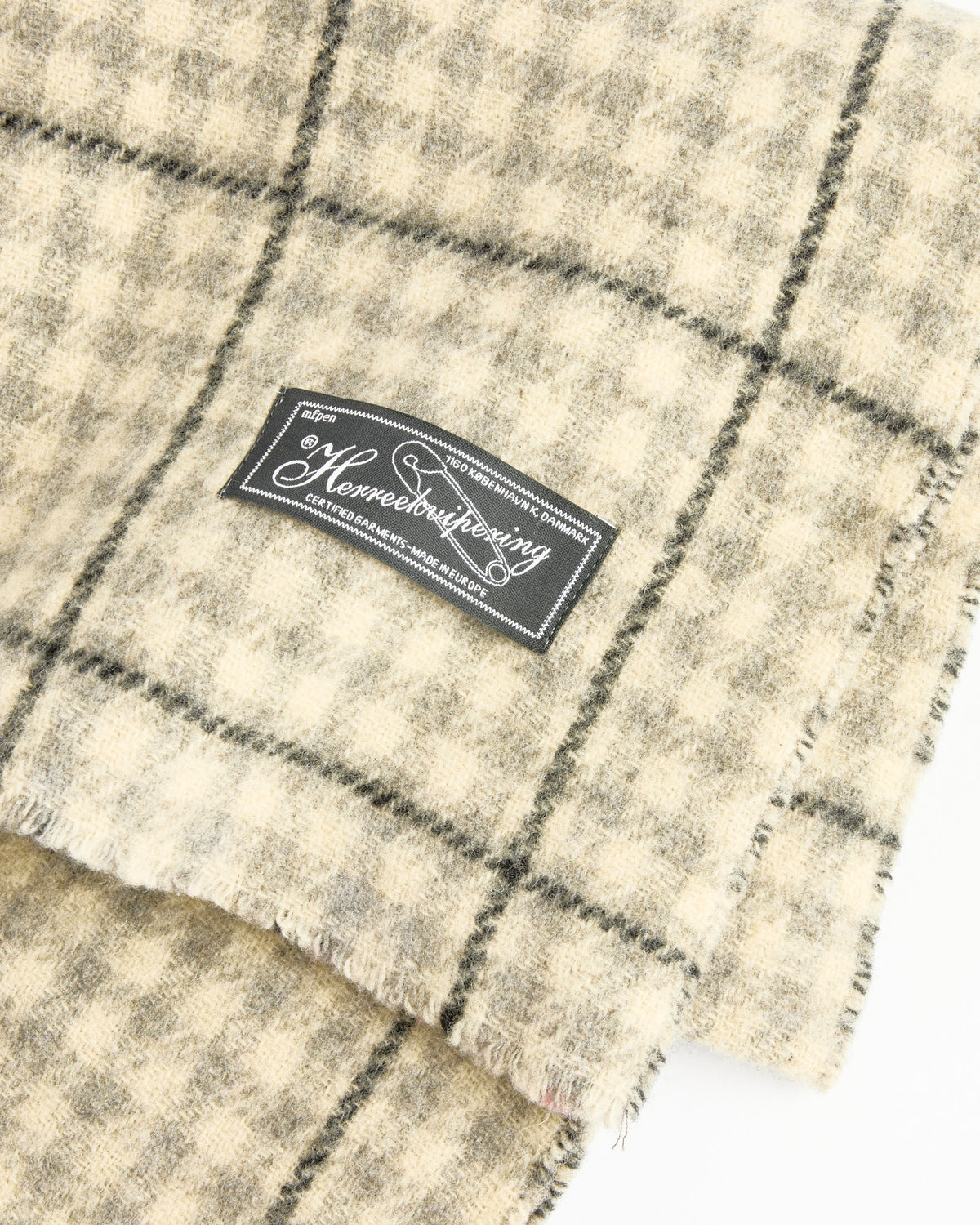 mfpen Facade Scarf - Double Faced Grey Check - OS - Default Title (289368)