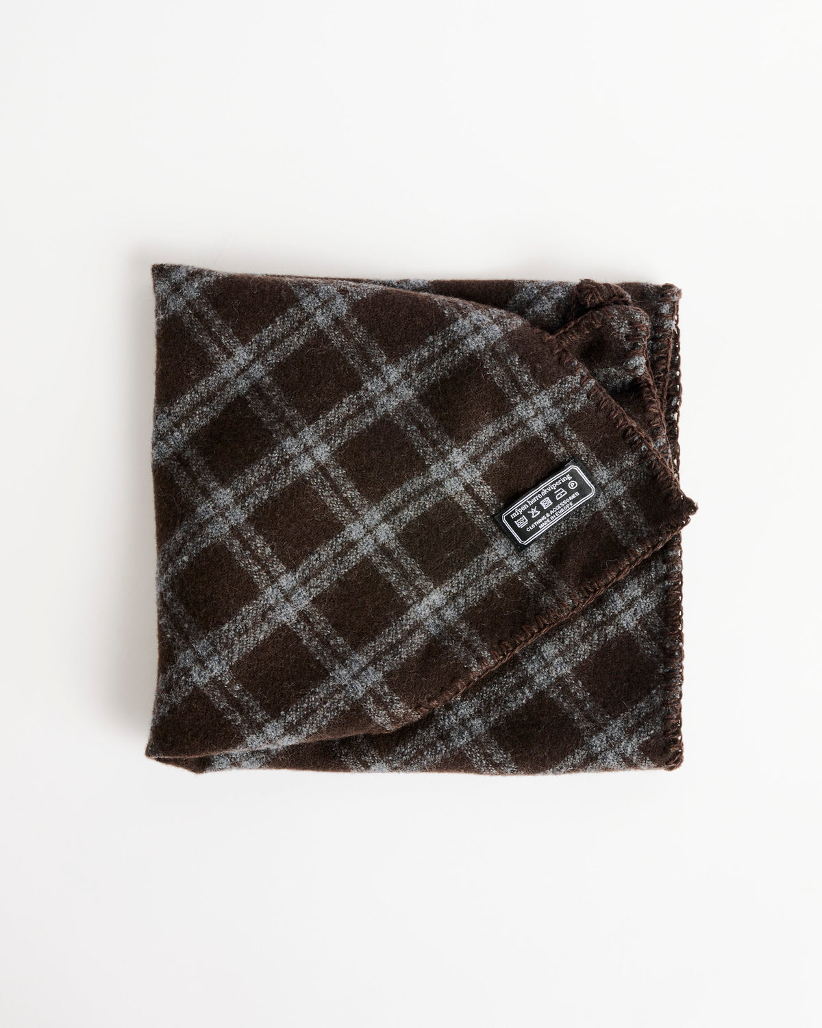Triangle Scarf in Brown Grey Check - Default Title (289429)