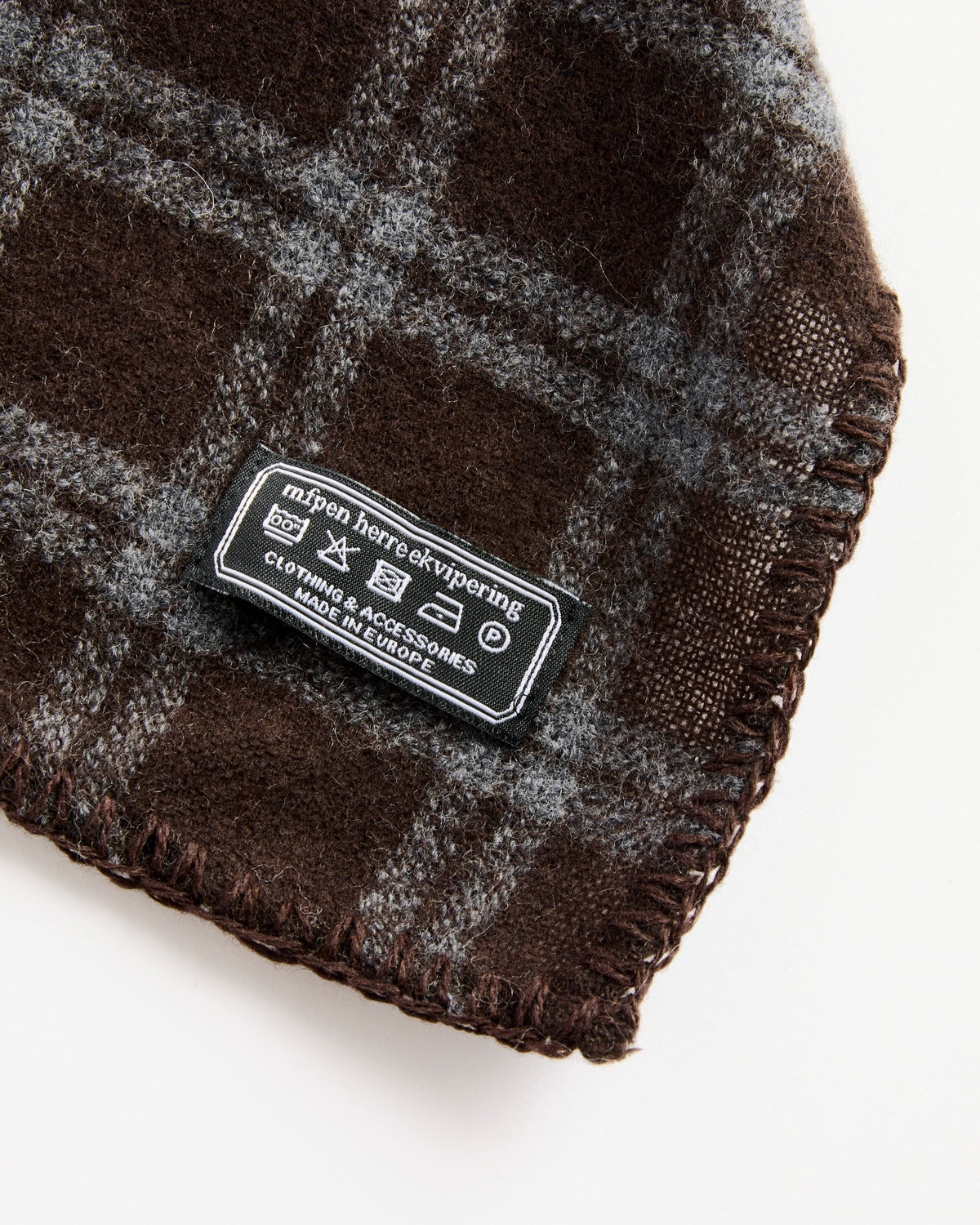 Triangle Scarf in Brown Grey Check - Default Title (289429)