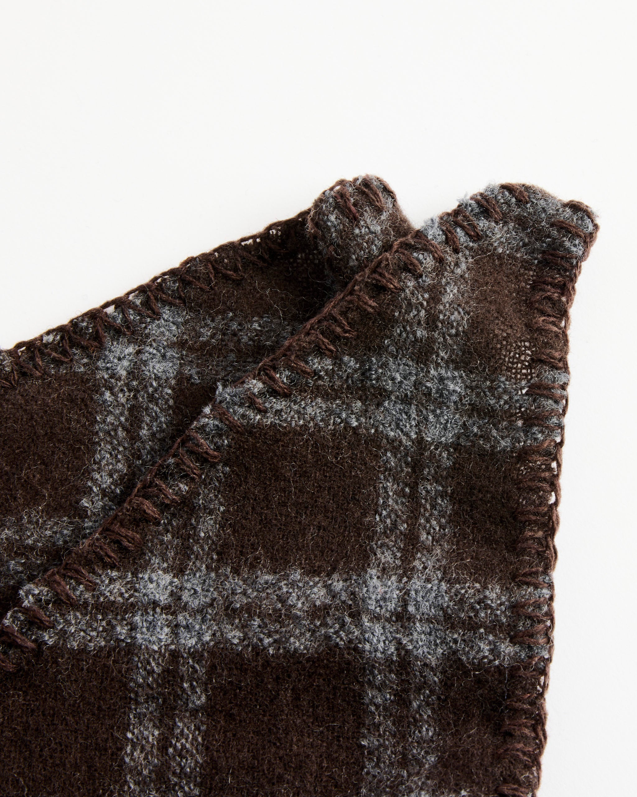 Triangle Scarf in Brown Grey Check - Default Title (289429)