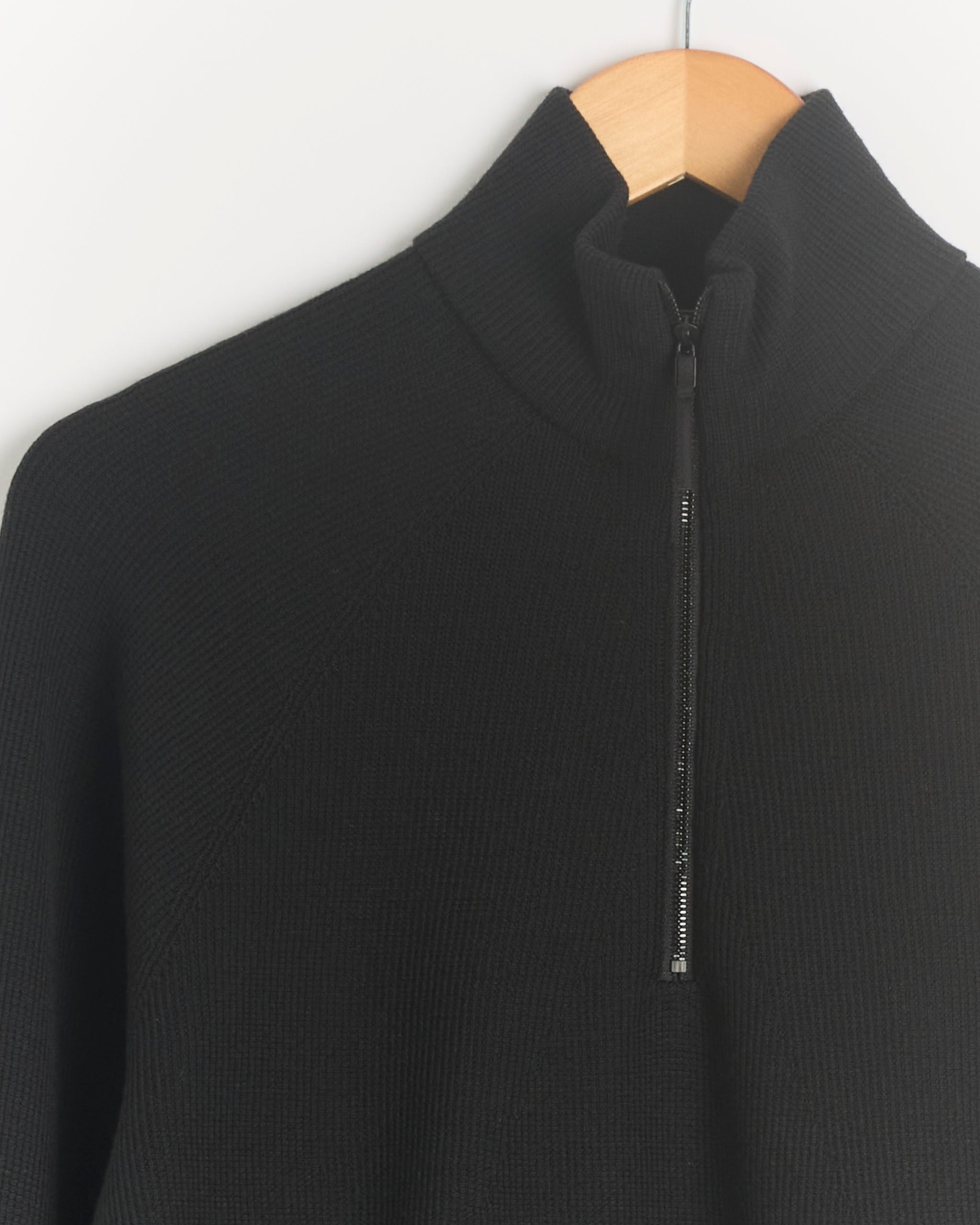 Veilance Conic Wool Half Zip Sweater, Black - Black / M (289466)