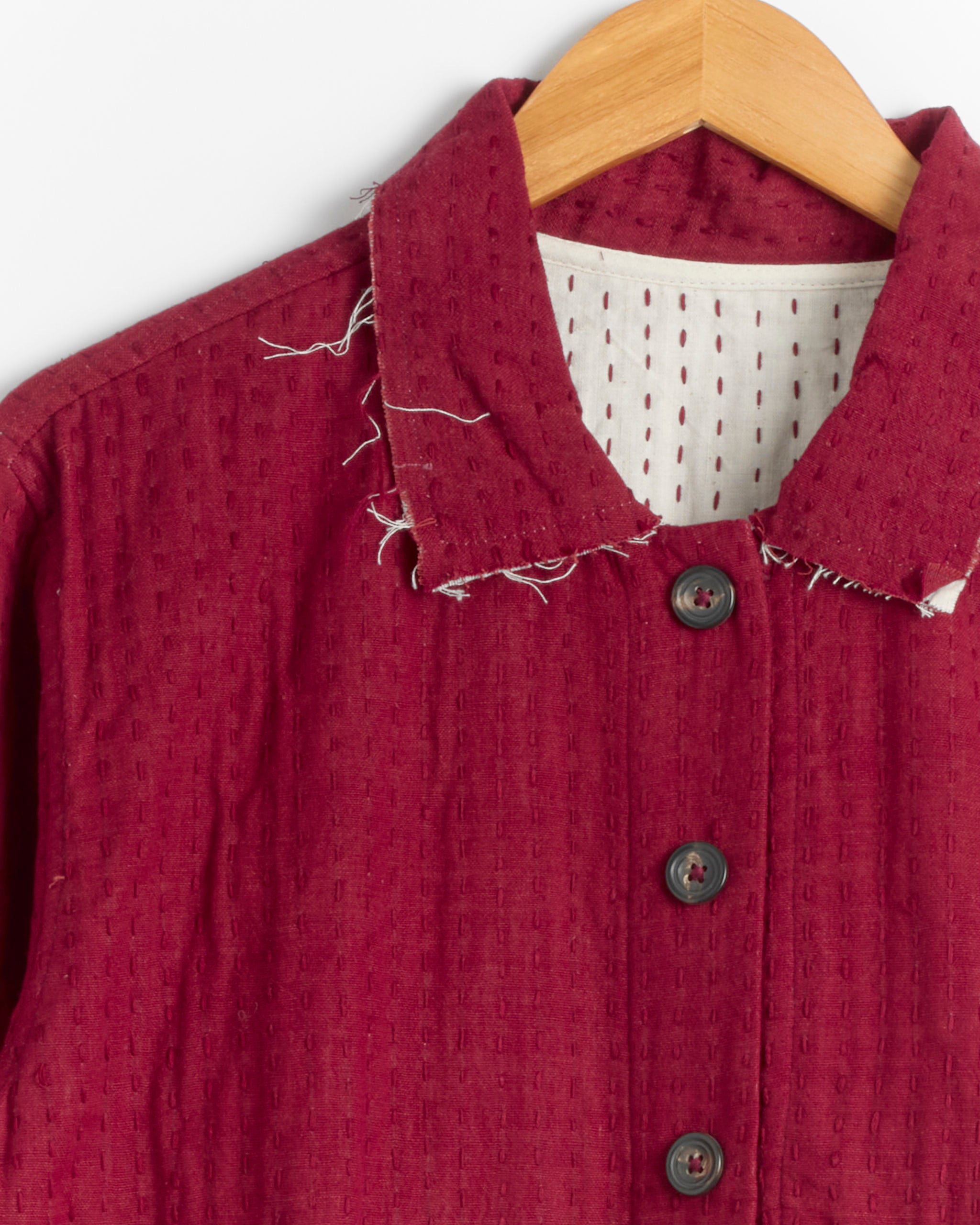 Kartik Research Kantha Chore Jacket - Maroon / S (289514)