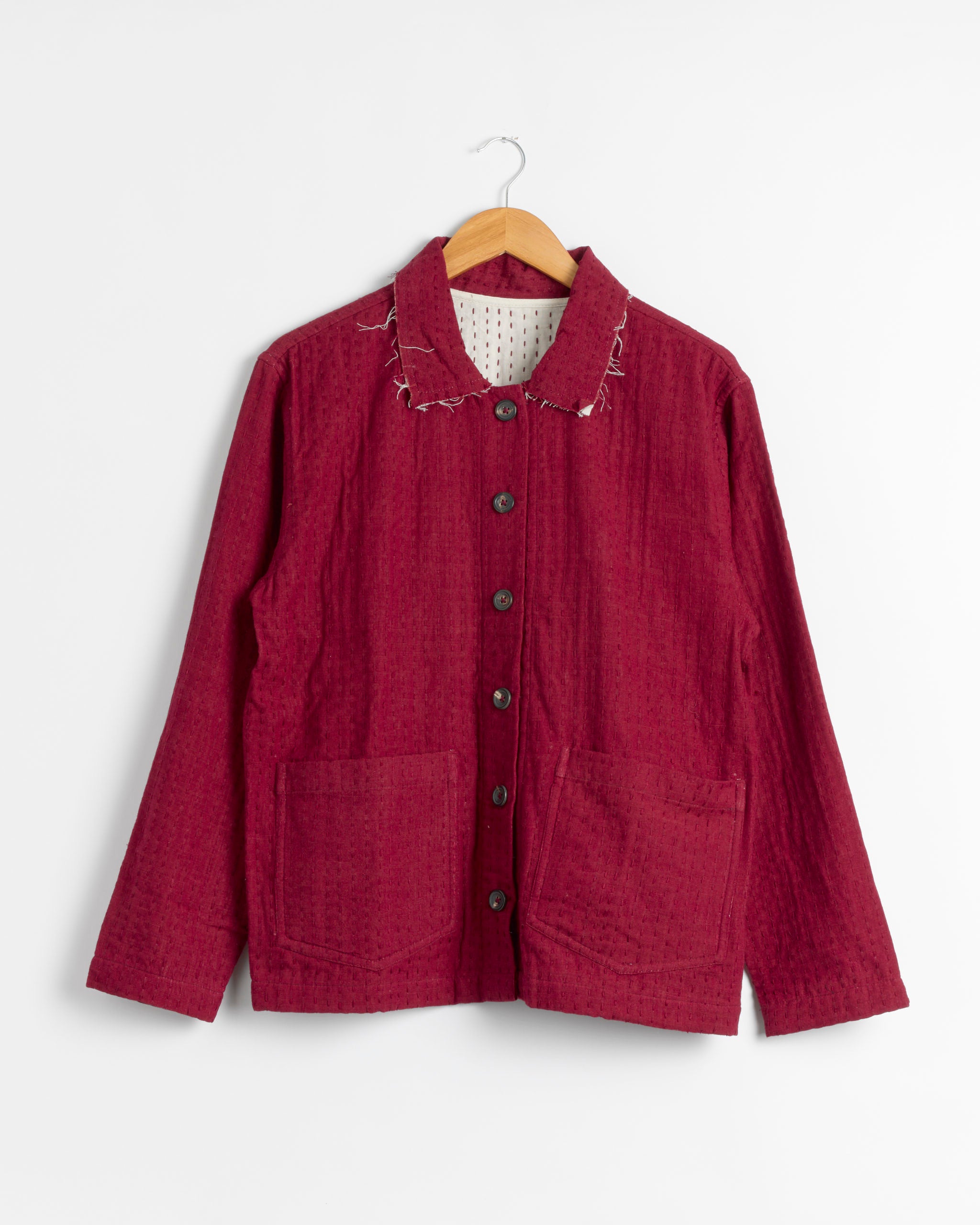Kartik Research Kantha Chore Jacket - Maroon / S (289514)