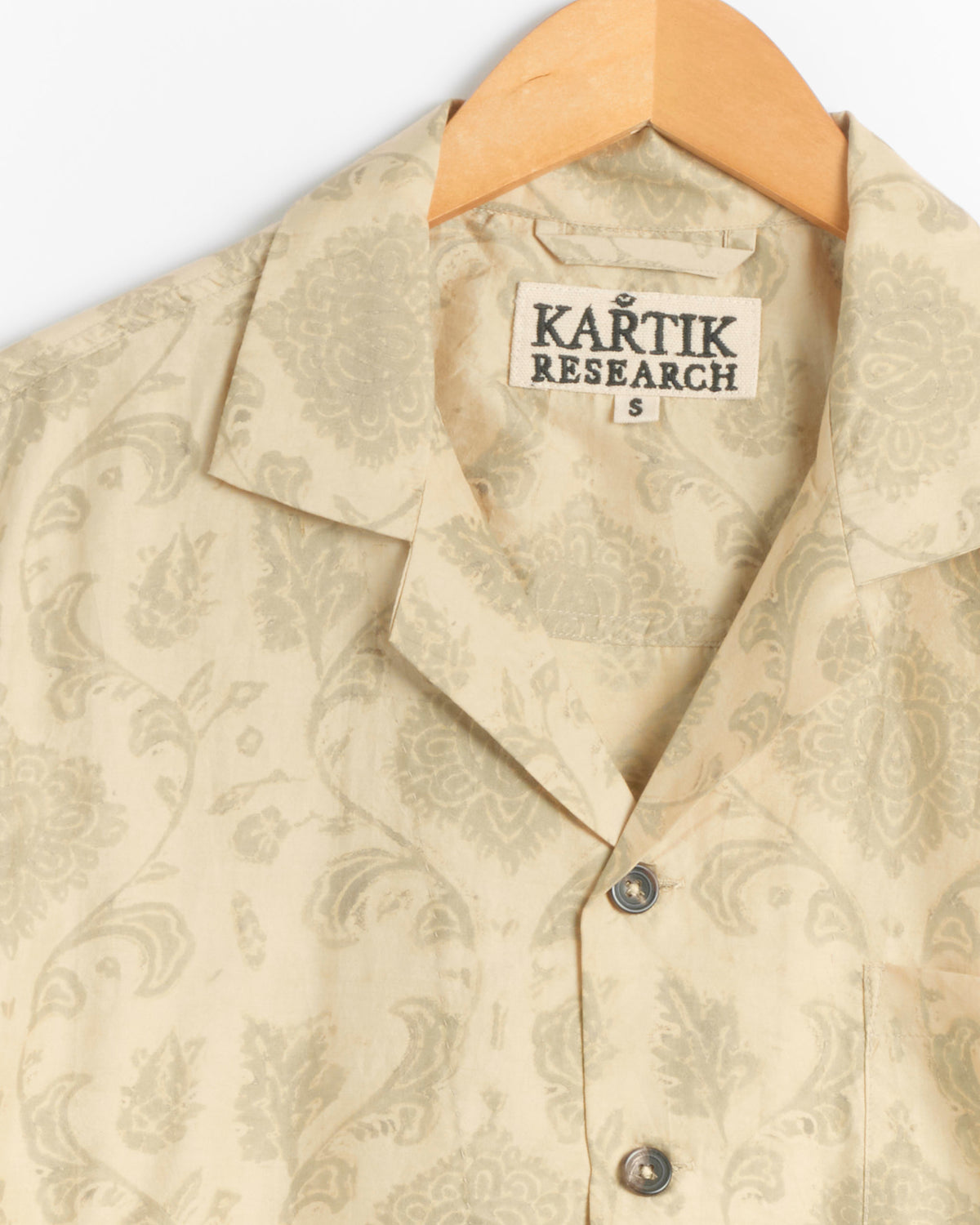 Kartik Research Hand Block Printed Shirt - Dust / S (289530)