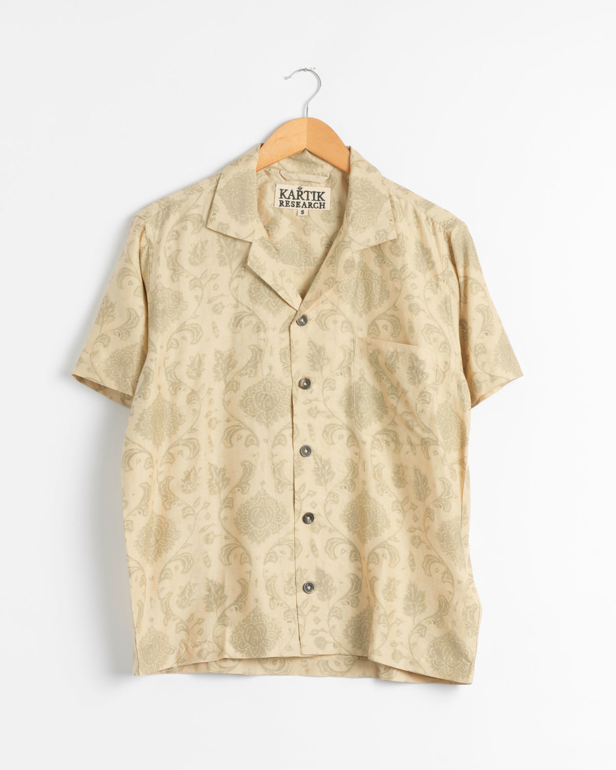 Kartik Research Hand Block Printed Shirt - Dust / S (289530)