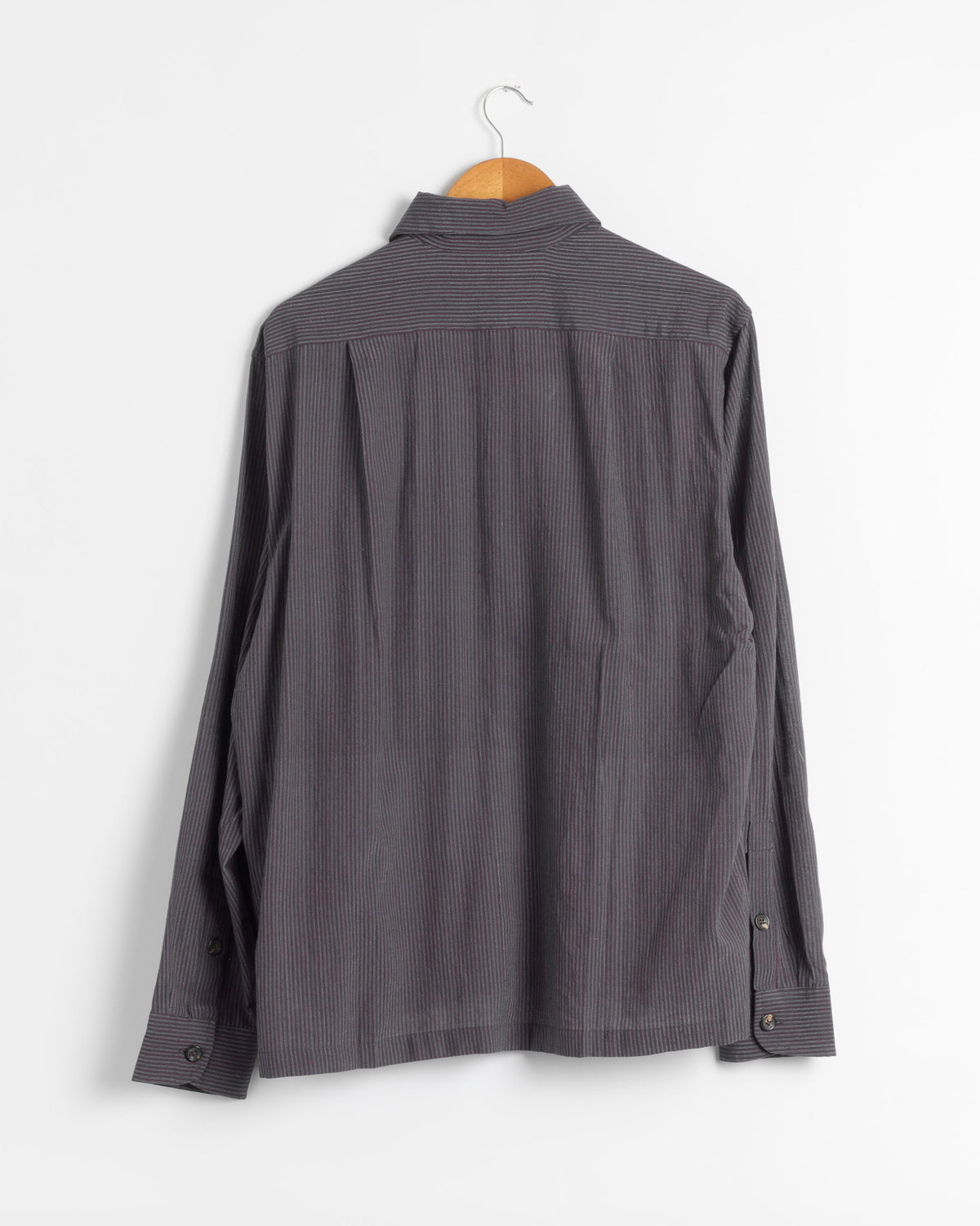 Kartik Research Pinstripe Shirt - Purple/White / S (289538)