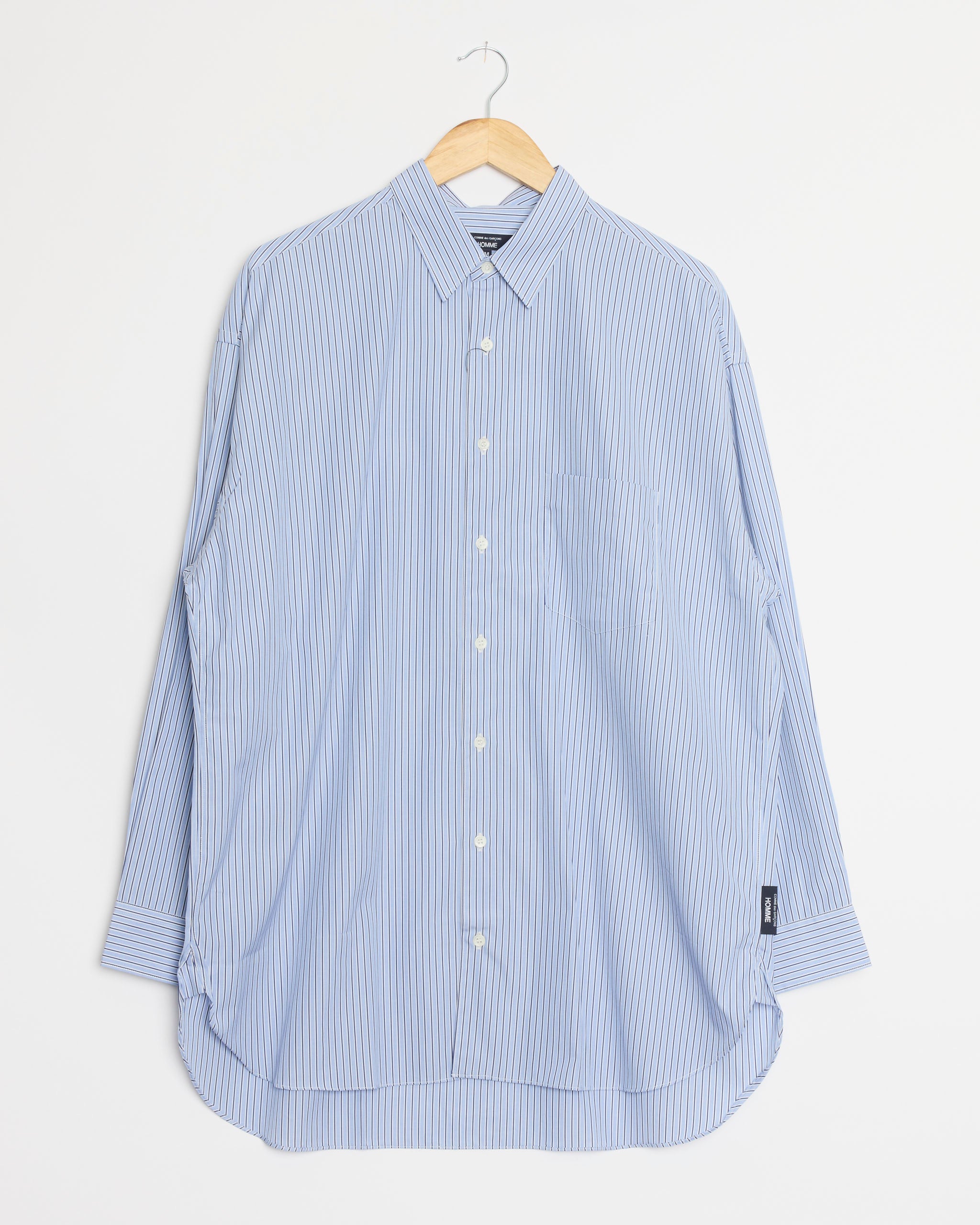 Comme Des Garçons Homme B008 Stripe Shirt - Sax/Navy/White / M (289645)