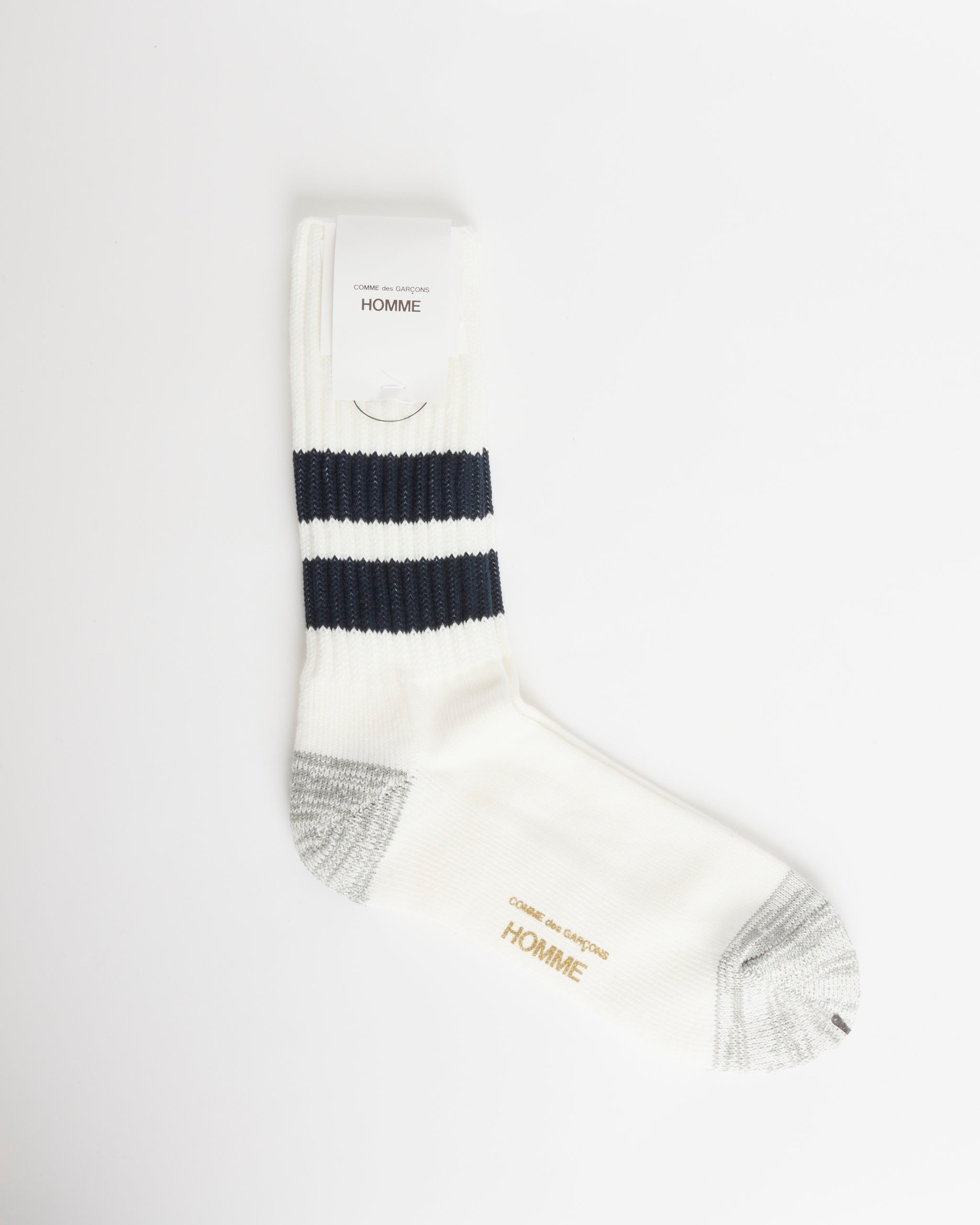 Comme Des Garçons Homme K501 Socks - White/Navy - OS - Default Title (289658)