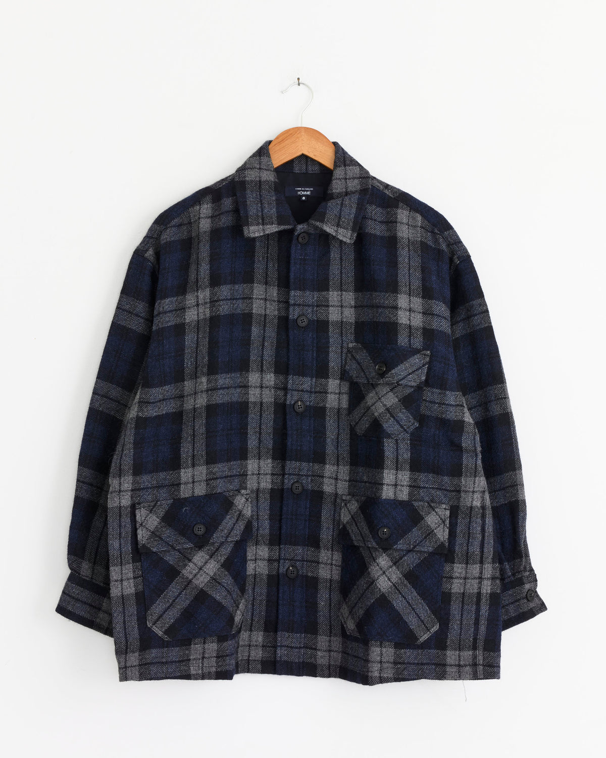 Comme Des Garçons Homme B029 Shirt - Navy/Grey/Black / S (289704)