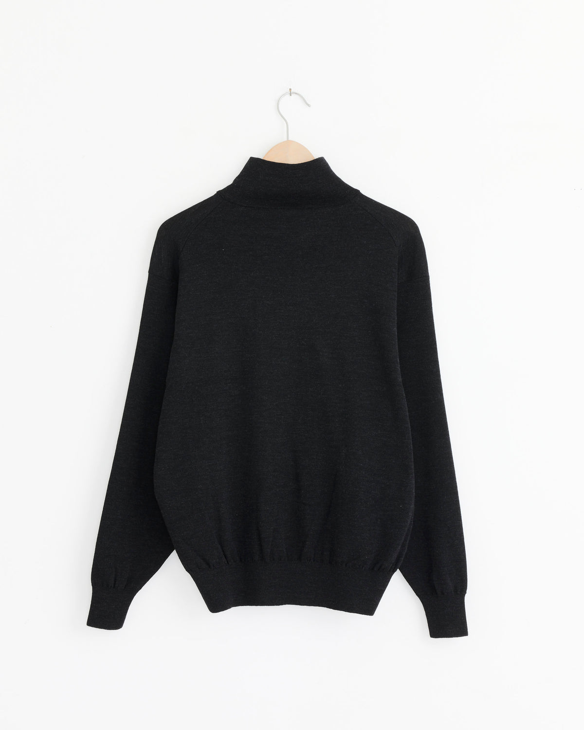 Comoli Wool Half-Zip Knit - Charcoal / 1 (289717)