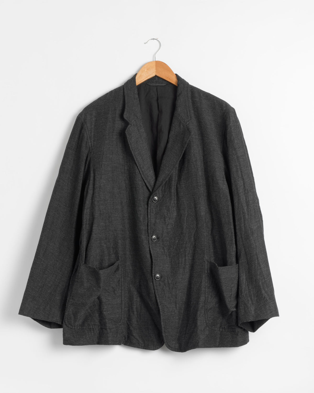 Comoli Cashmere Silk 3-Button Jacket - Charcoal / 1 (289719)