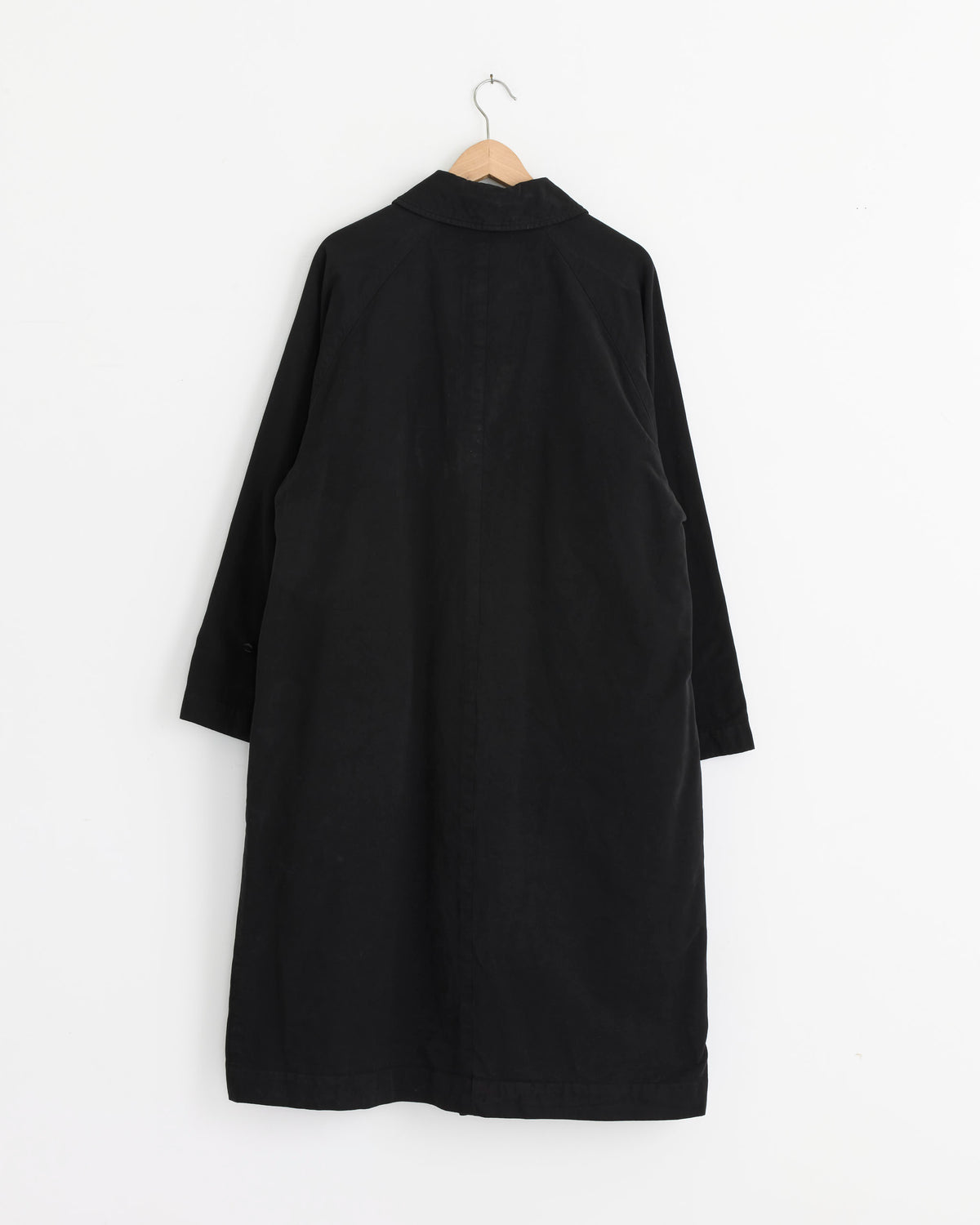 Comoli Garment Dyed Bal Collar Coat - Black / 1 (289755)