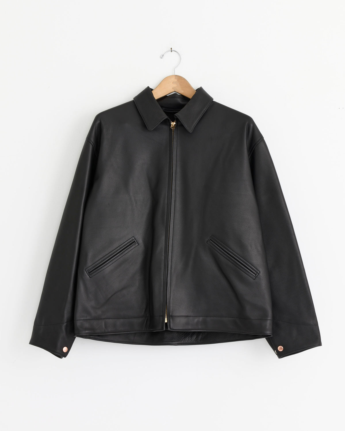 Comoli Calfskin Zip Short Jacket - Black / 2 (289758)
