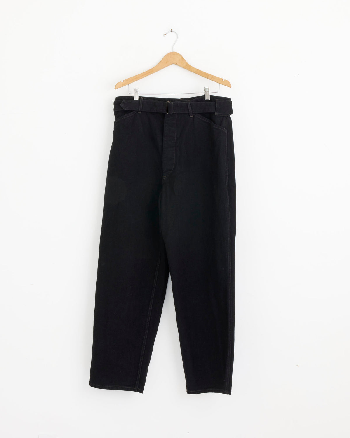Comoli Denim Belted Pant - Black / 3 (289770)