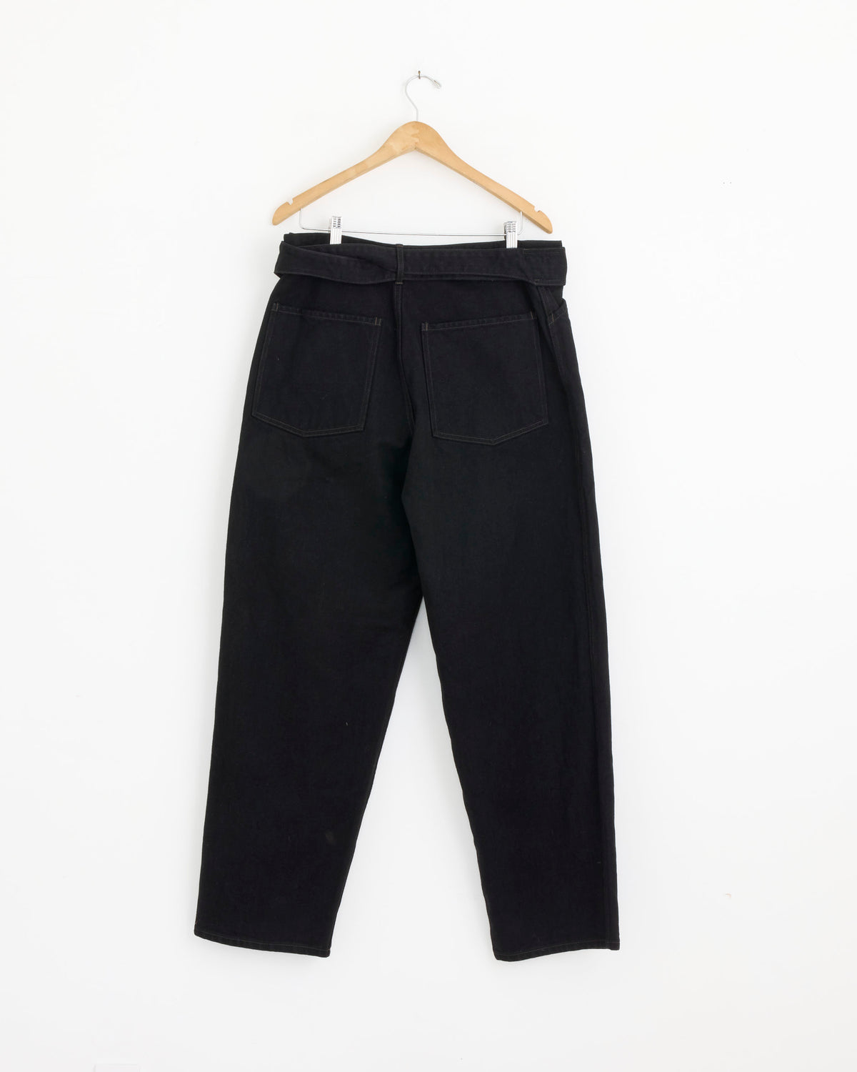 Comoli Denim Belted Pant - Black / 3 (289770)