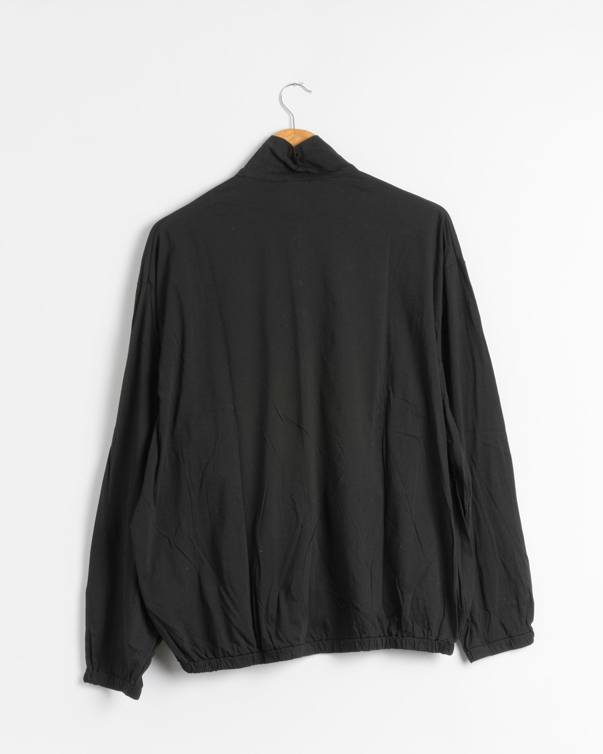 Thin Cotton Zip Jacket in Black