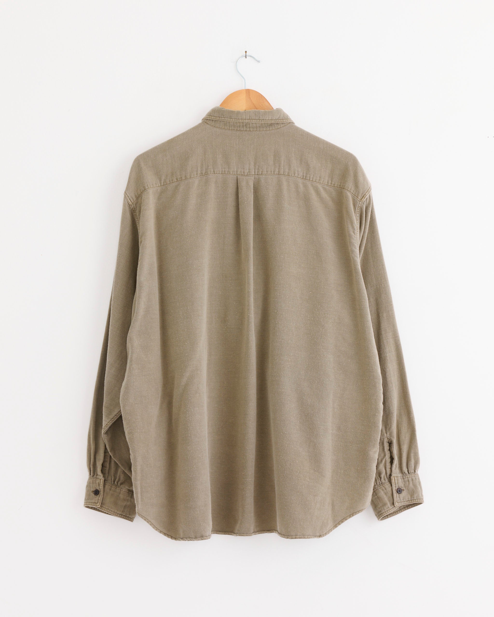 A.PRESSE Vintage Cotton Moleskin Shirt - Khaki / 3 (289797)