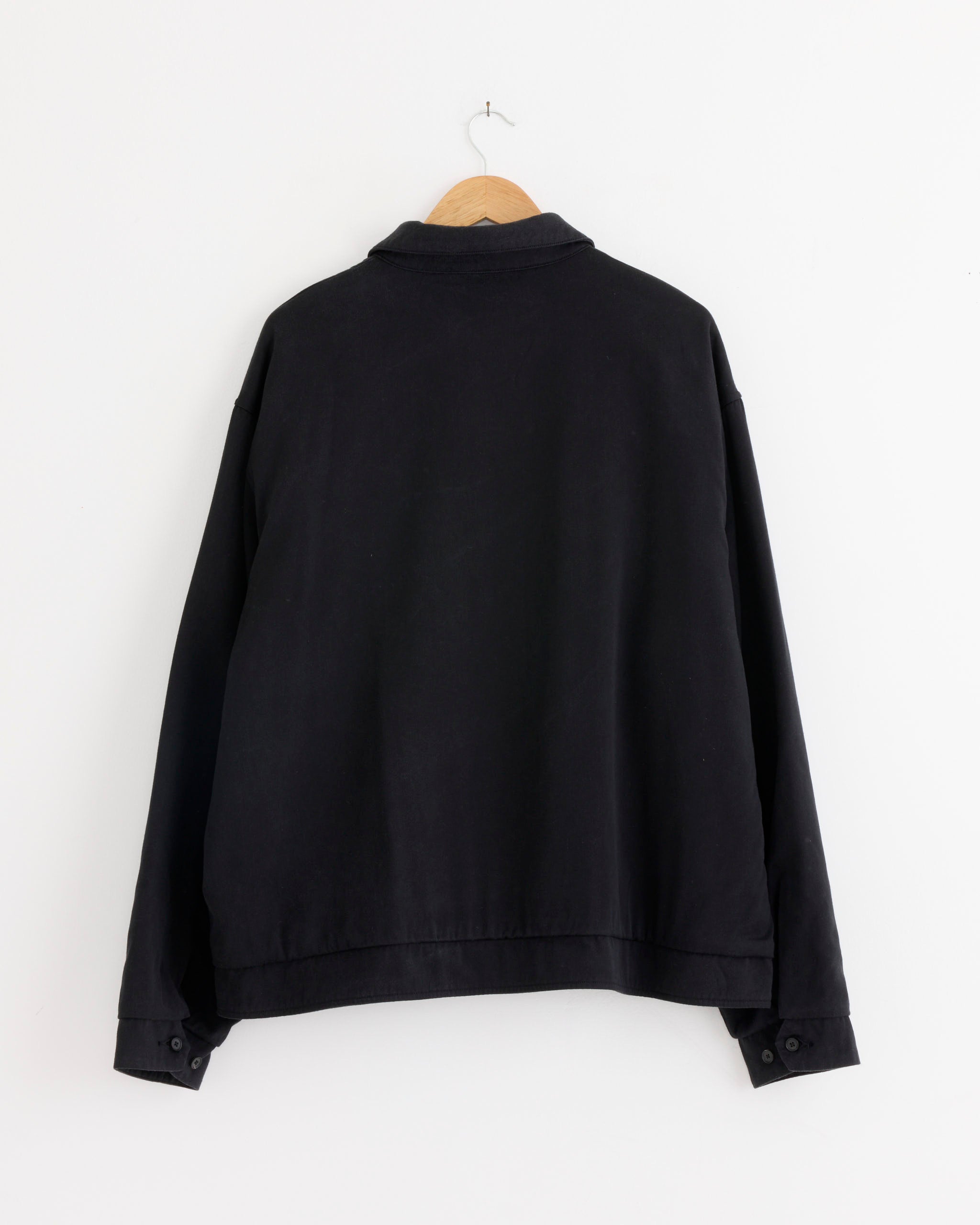 A.PRESSE Washed Silk Rayon Gabardine Jacket - Black / 4 (289801)
