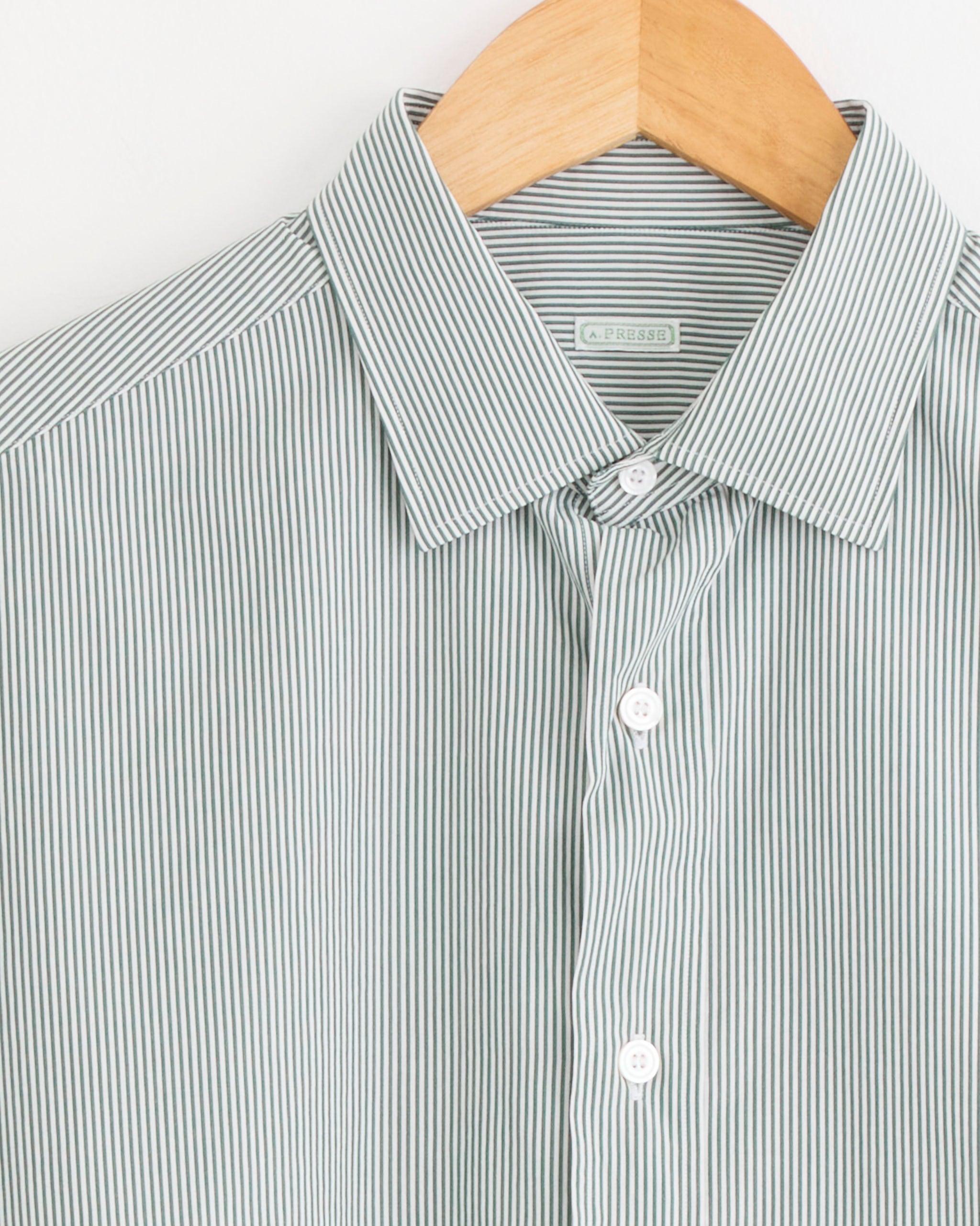 A.PRESSE Spread Collar Shirt - Green / 4 (289803)