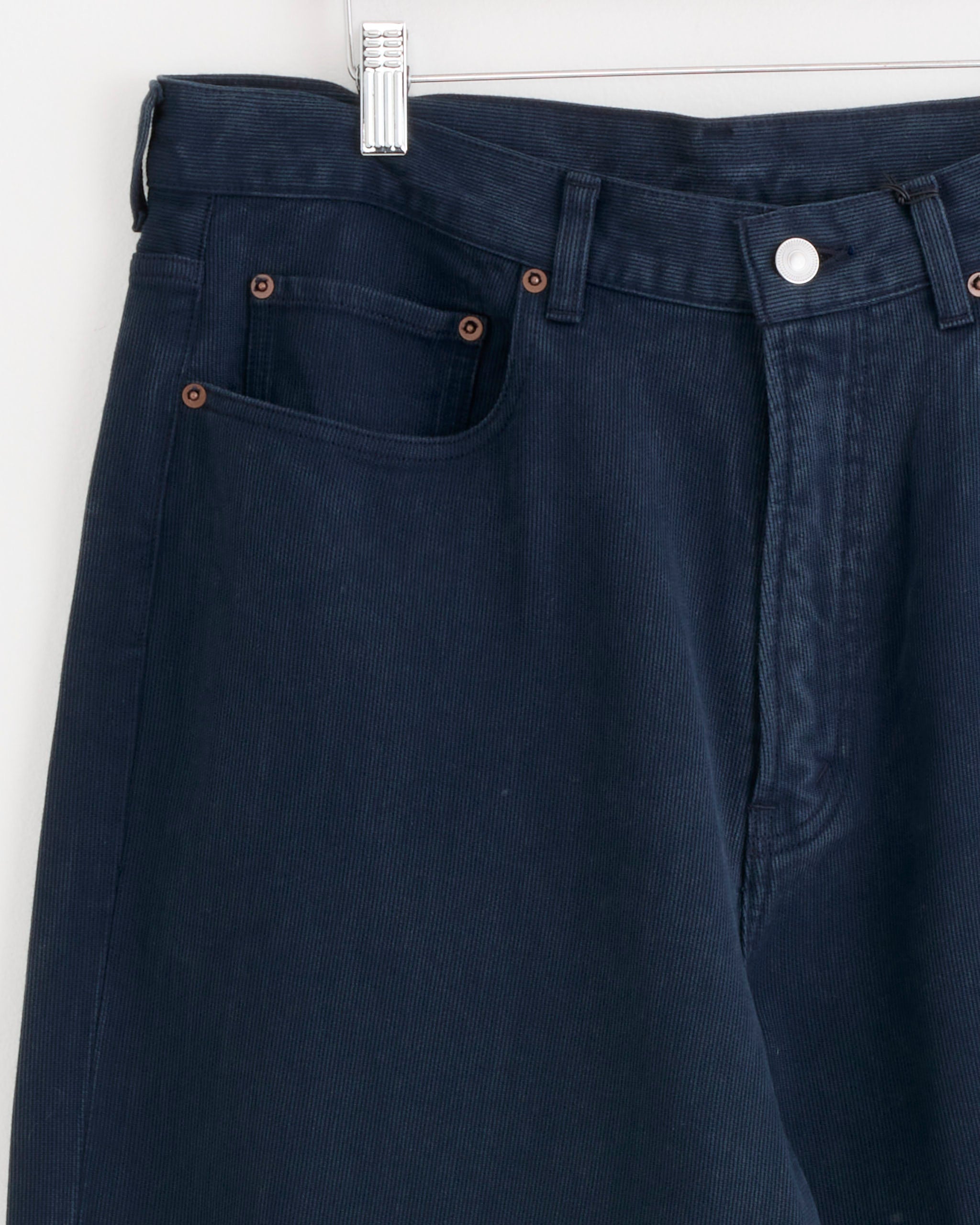A.PRESSE Washed Silk Cotton Pique Pant - Blue / 2 (289805)