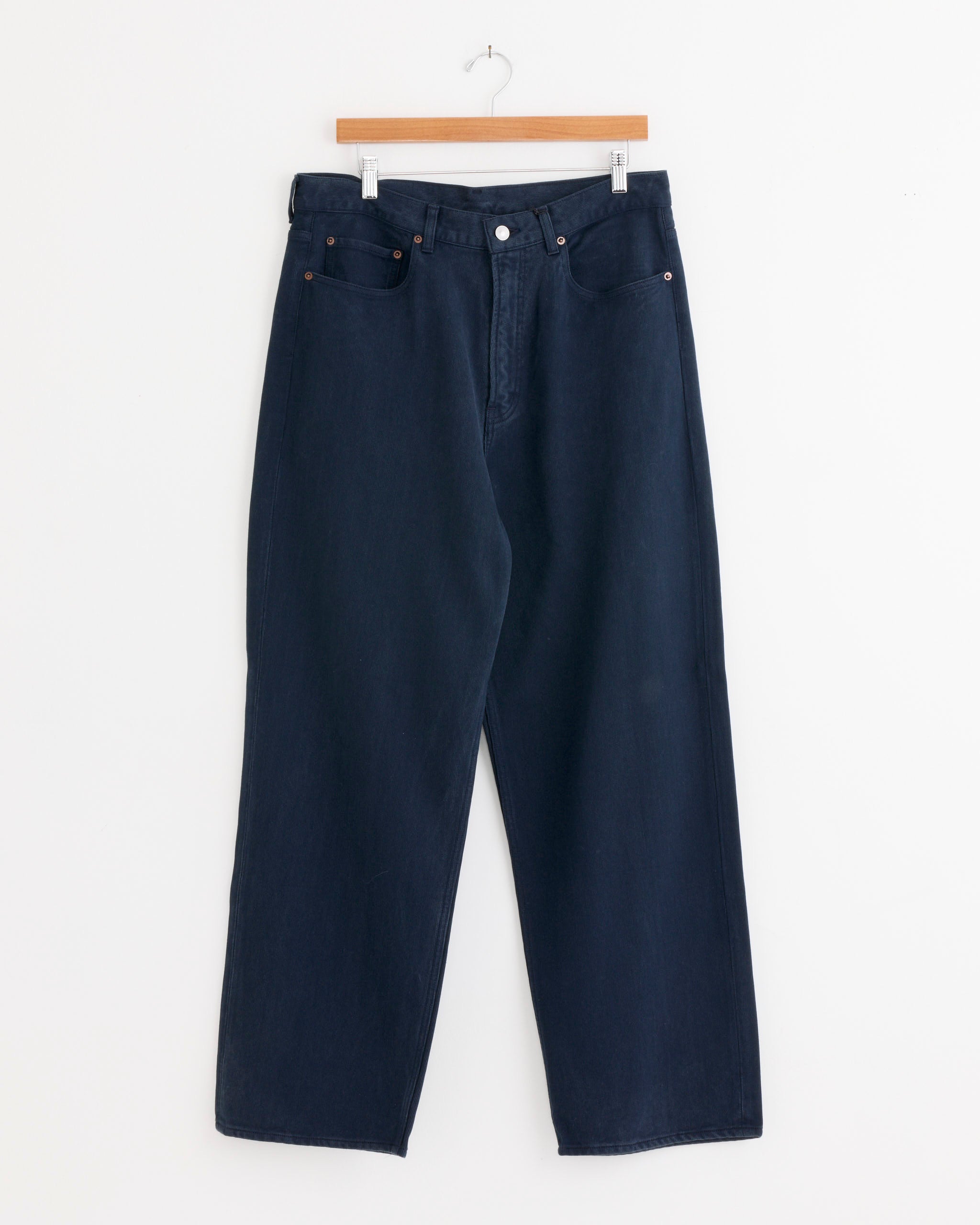 A.PRESSE Washed Silk Cotton Pique Pant - Blue / 2 (289805)