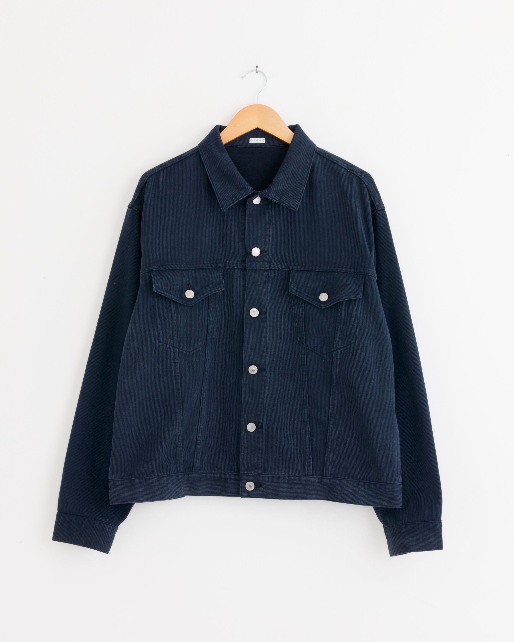 A.PRESSE Washed Silk Cotton Pique 3rd Type Jacket - Blue / 48 (289810)