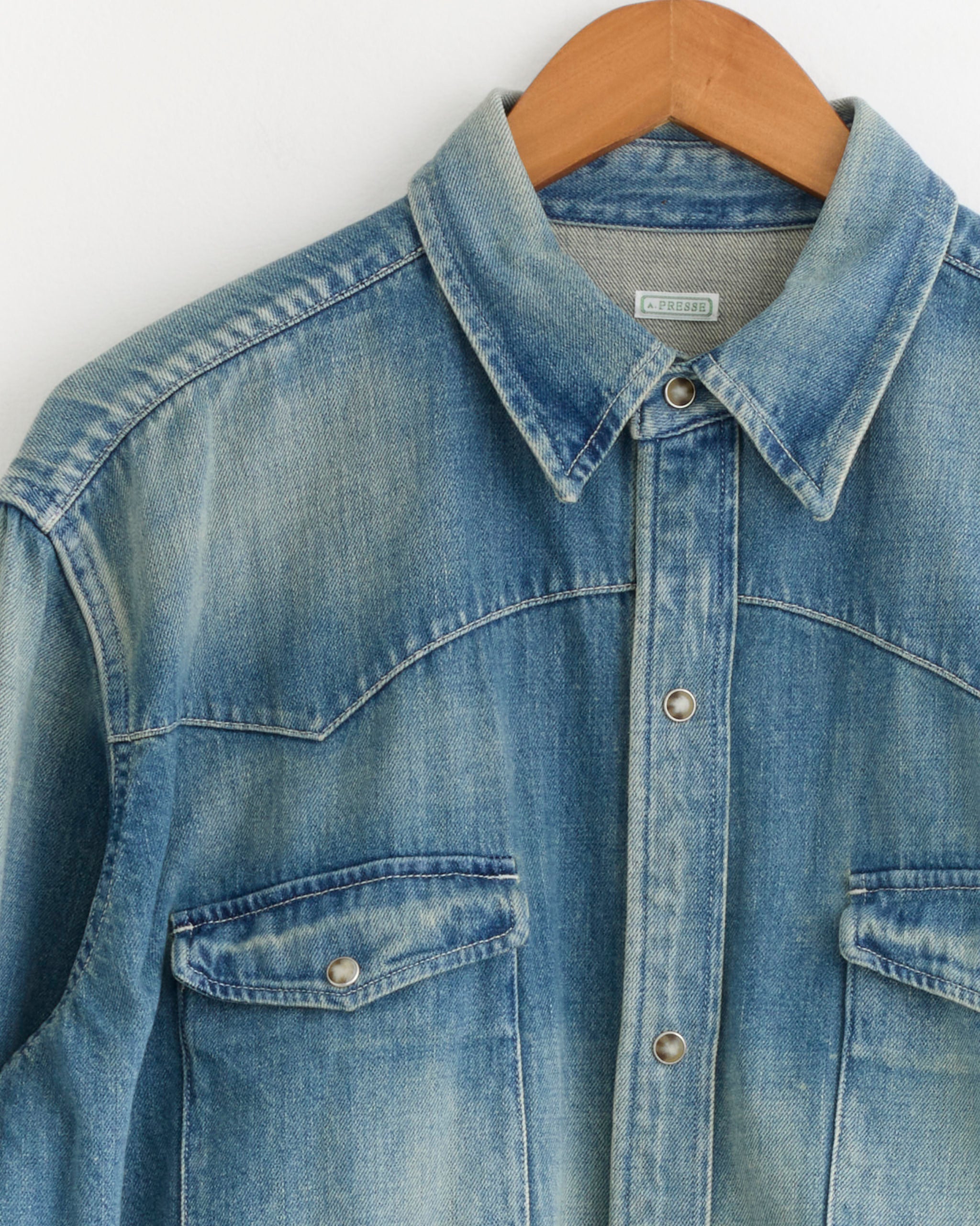 A.PRESSE Vintage Western Denim Shirt - Indigo / 2 (289815)