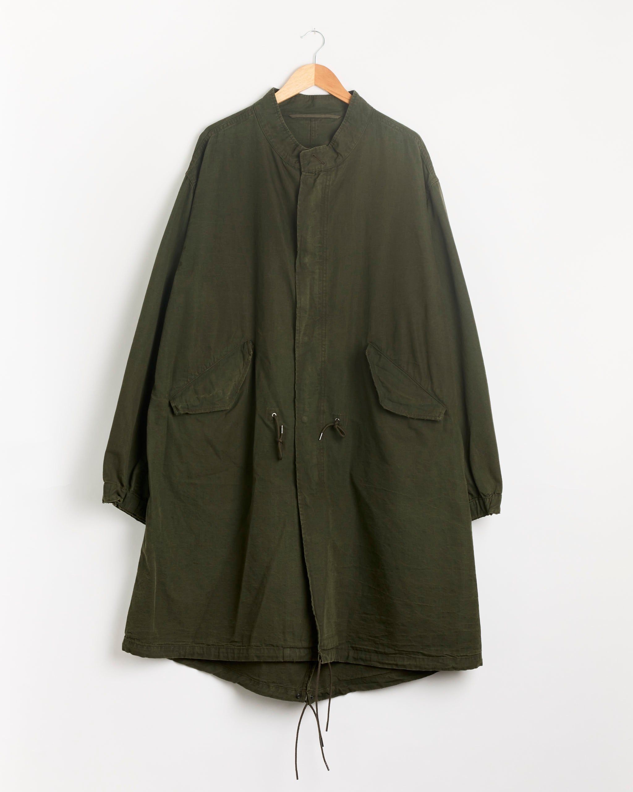 A.PRESSE Vintage Washed Wool M-65 Field Parka - Olive / 4 (289870)