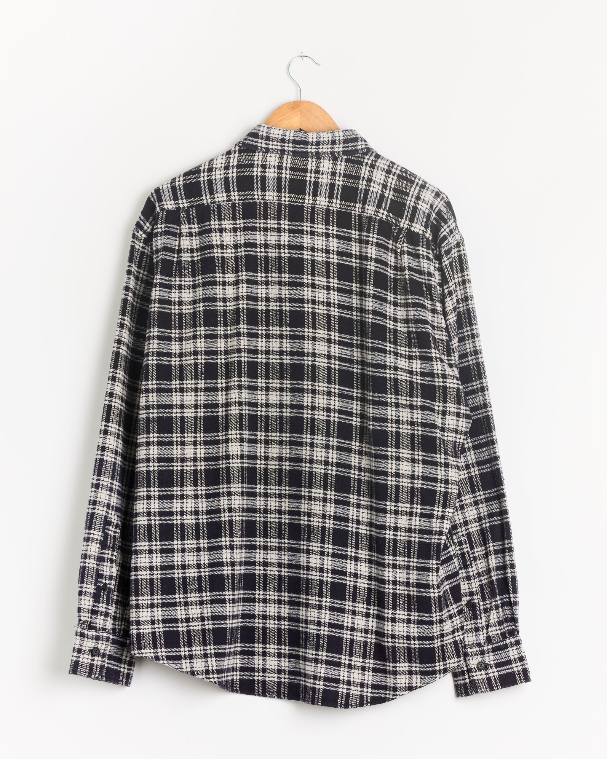 A.PRESSE Vintage Cotton Silk Nep Twill Check Shirt - Navy / 3 (289871)