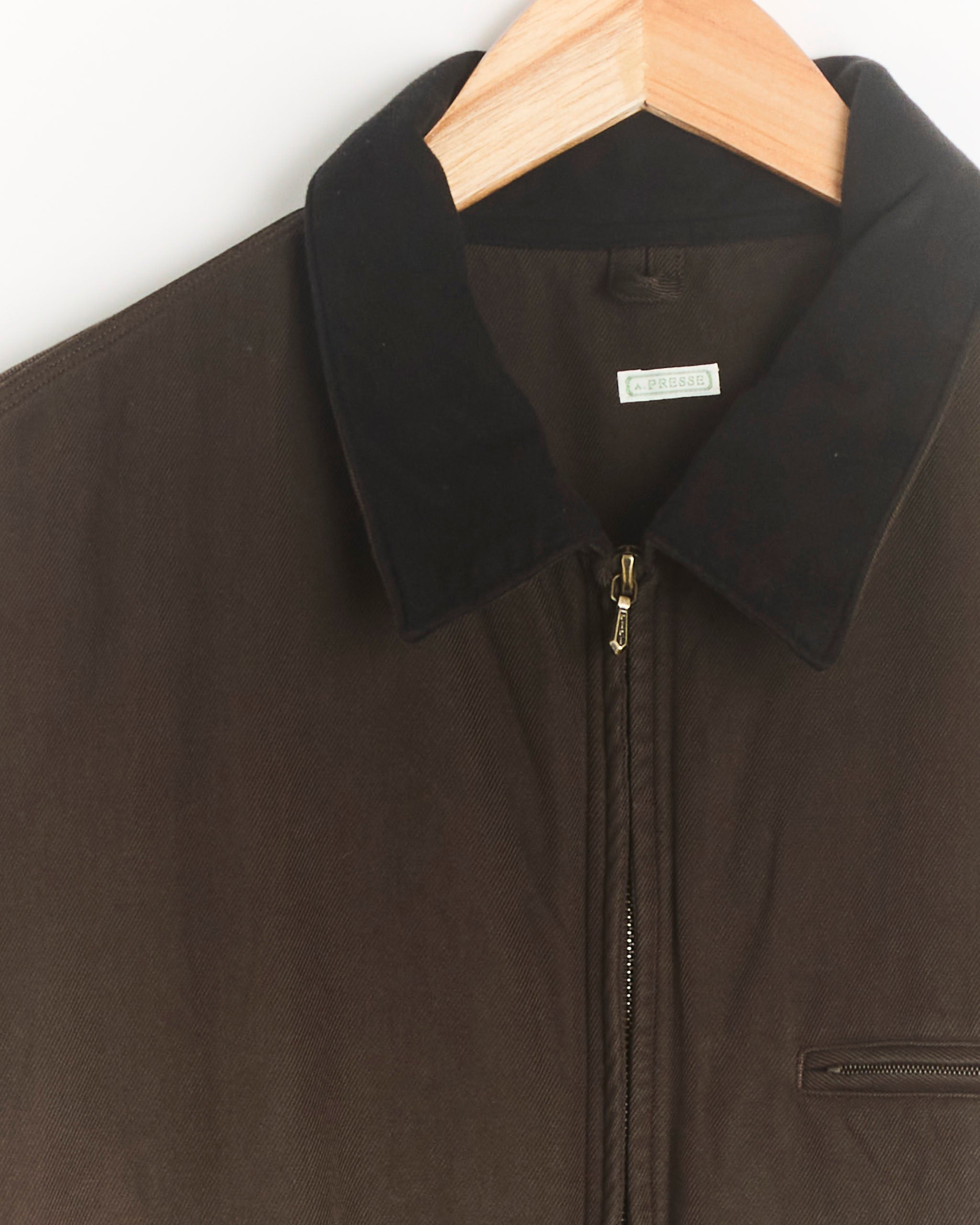 Vintage Silk Cotton Detroit Jacket in Brown