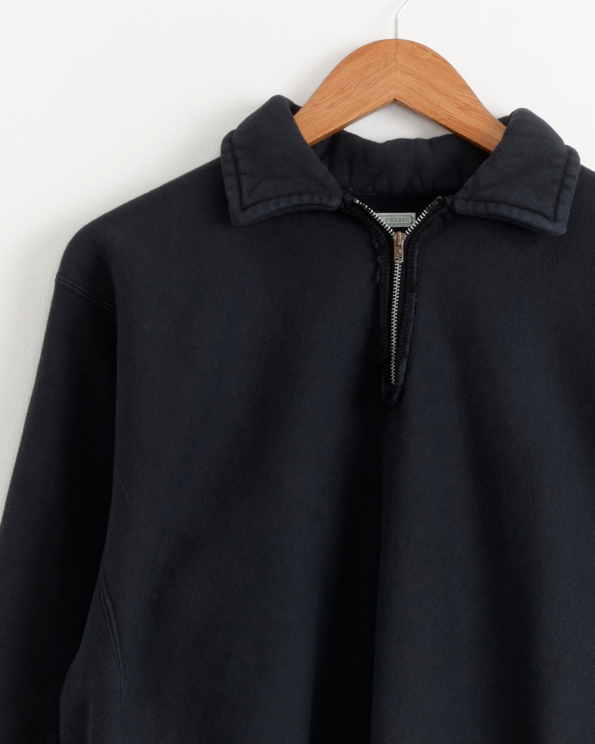 Vintage Half Zip Sweatshirt in Black