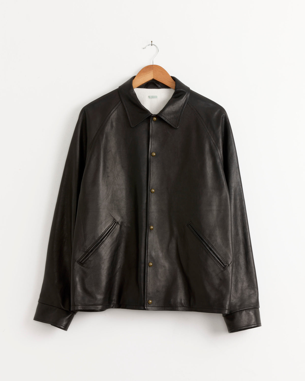 A.PRESSE Leather Coach Jacket - Black / 3 (289887)