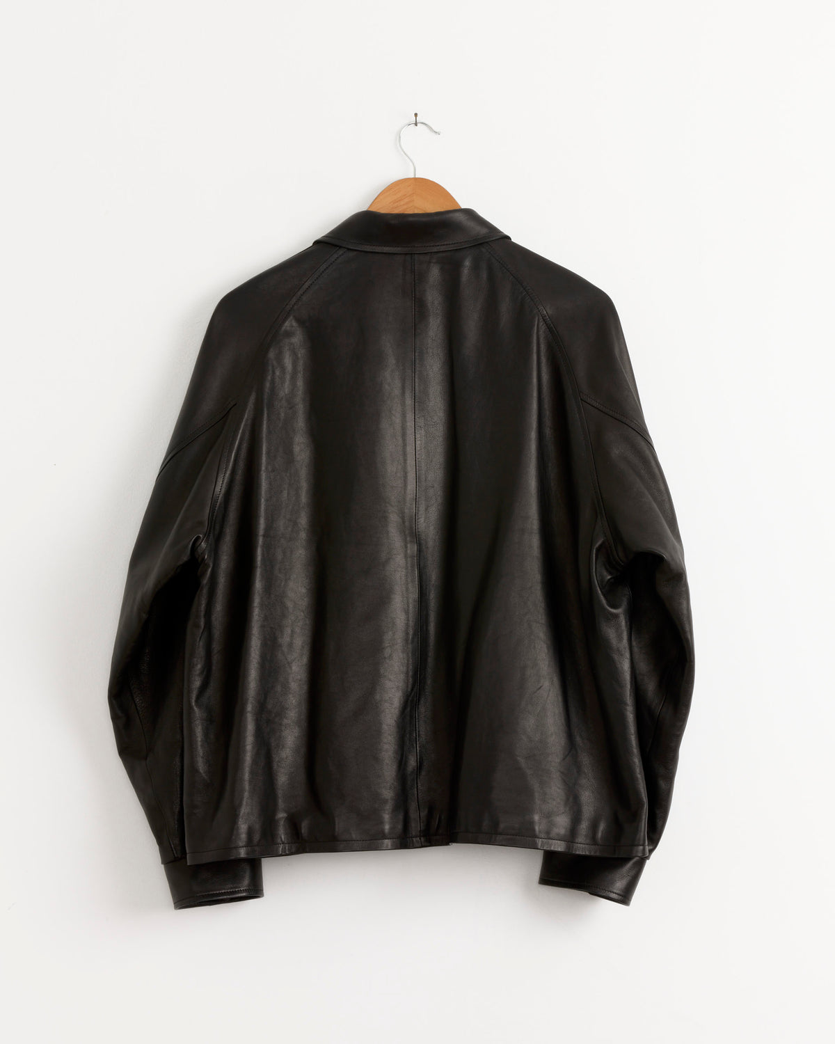 A.PRESSE Leather Coach Jacket - Black / 3 (289887)