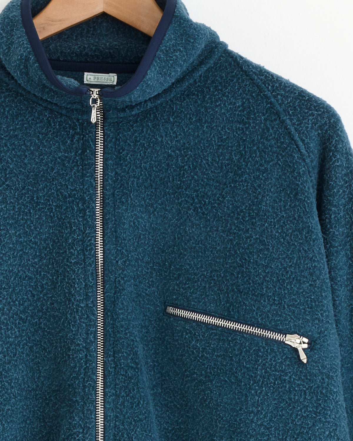 A.PRESSE Vintage Silk Fleece Half Zip Jacket - Blue / 4 (289890)